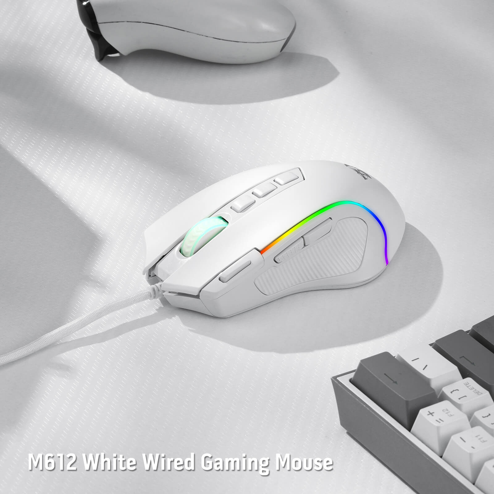 Redragon M612 Predator RGB Gaming Mouse, Mouse Gamer Optik Berkabel 8000 DPI dengan 11 Tombol yang Dapat Diprogram & 5 Mode Lampu Latar, Perangkat Lunak Mendukung Keybind DIY Tombol Rapid Fire