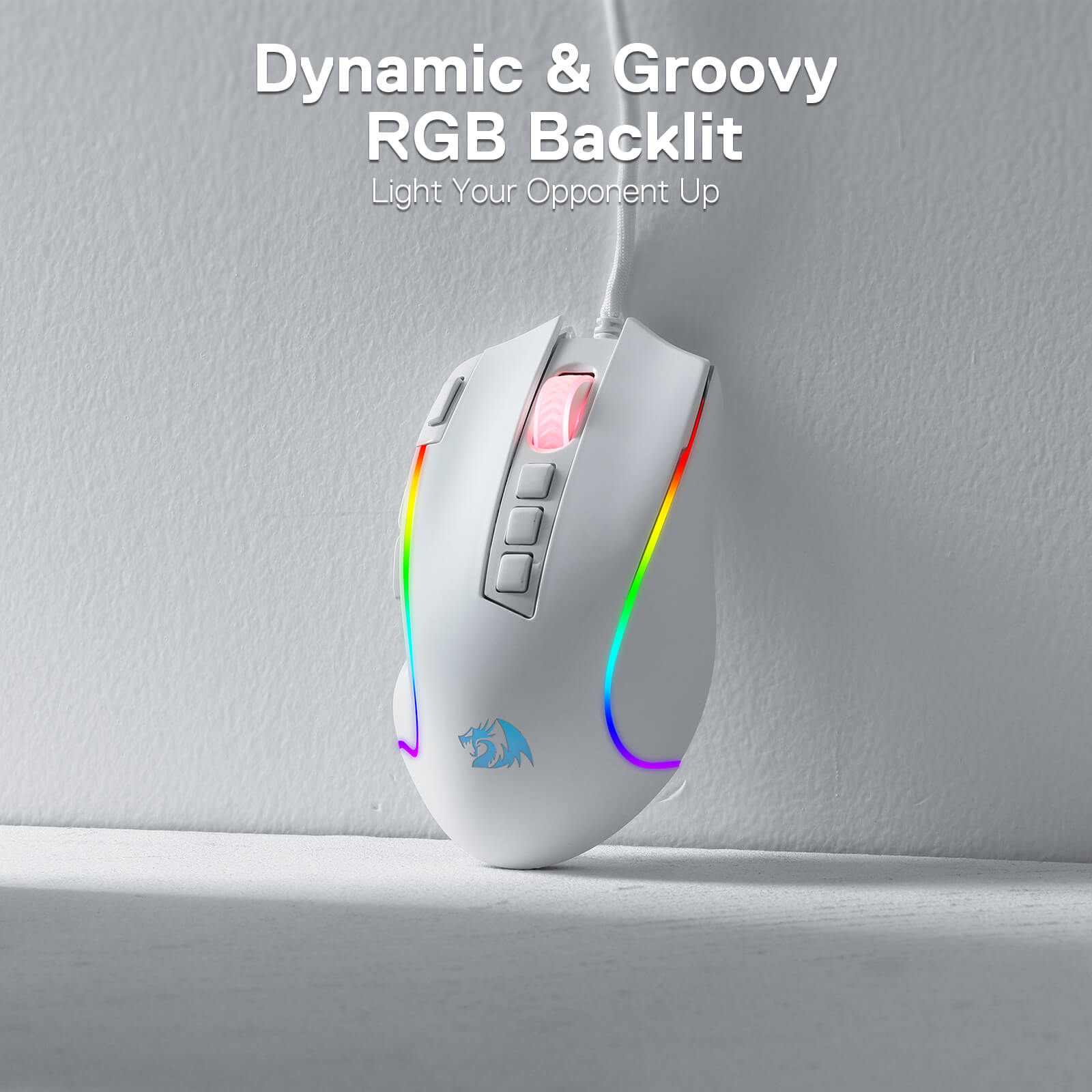 Redragon M612 Predator RGB Gaming Mouse, Mouse Gamer Optik Berkabel 8000 DPI dengan 11 Tombol yang Dapat Diprogram & 5 Mode Lampu Latar, Perangkat Lunak Mendukung Keybind DIY Tombol Rapid Fire