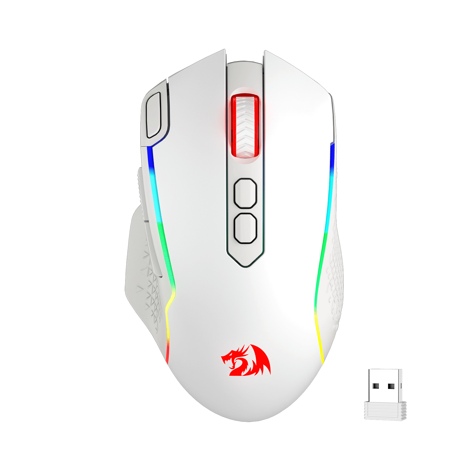 Mouse Gaming Nirkabel Redragon M810 Pro, Mouse Gamer Kabel/Nirkabel 10000 DPI dengan Tombol Rapid Fire, 8 Tombol Makro, Kapasitas Daya Tahan 45 Jam, dan Lampu Latar RGB untuk PC/Mac/Laptop