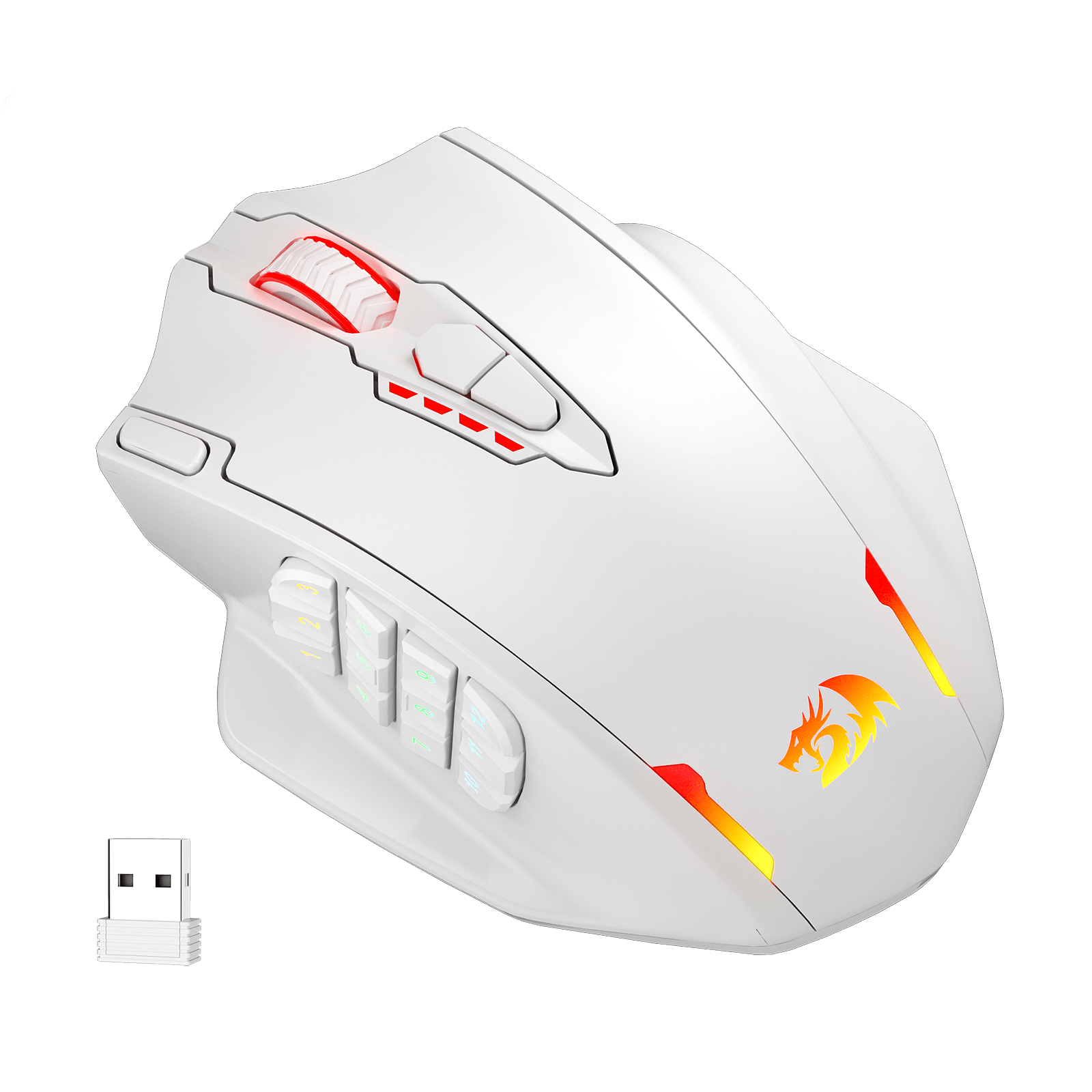 Redragon M913 Impact Elite Wireless Gaming Mouse, 16000 DPI Mouse Gaming RGB Kabel/Nirkabel dengan 16 Tombol yang Dapat Diprogram