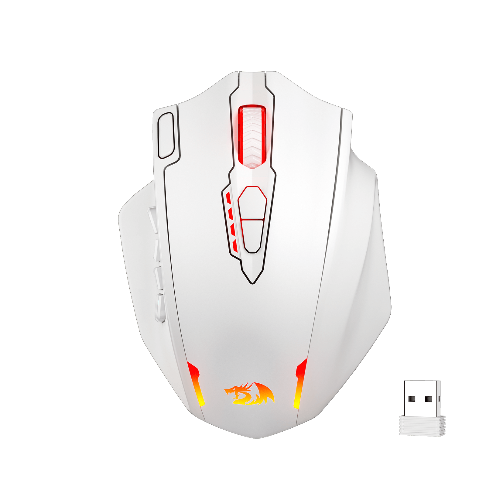 Redragon M913 Impact Elite Wireless Gaming Mouse, 16000 DPI Mouse Gaming RGB Kabel/Nirkabel dengan 16 Tombol yang Dapat Diprogram
