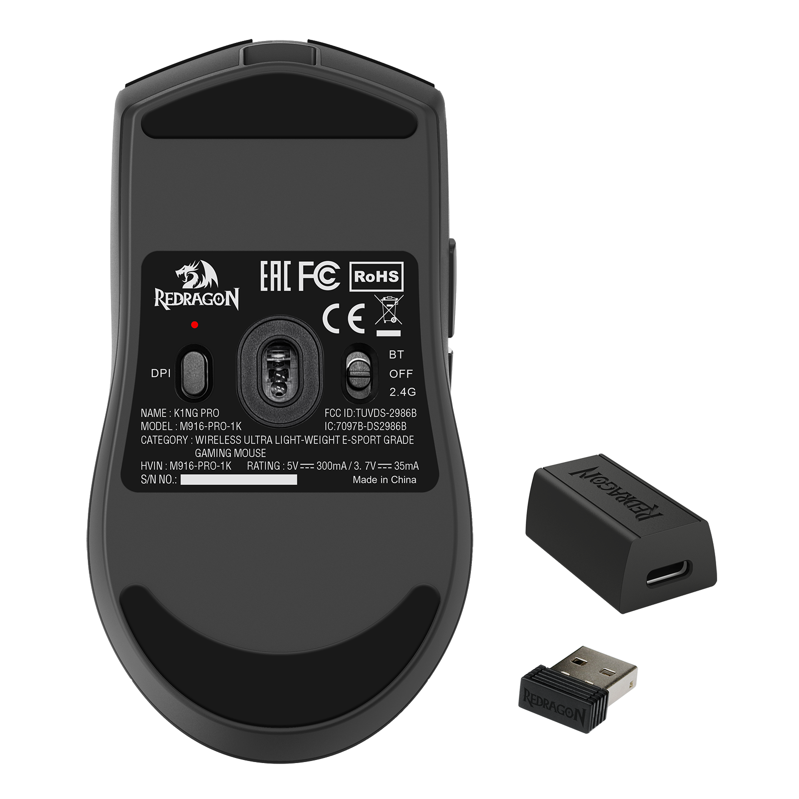 Redragon M916 PRO 1K 3-Mode Wireless Gaming Mouse