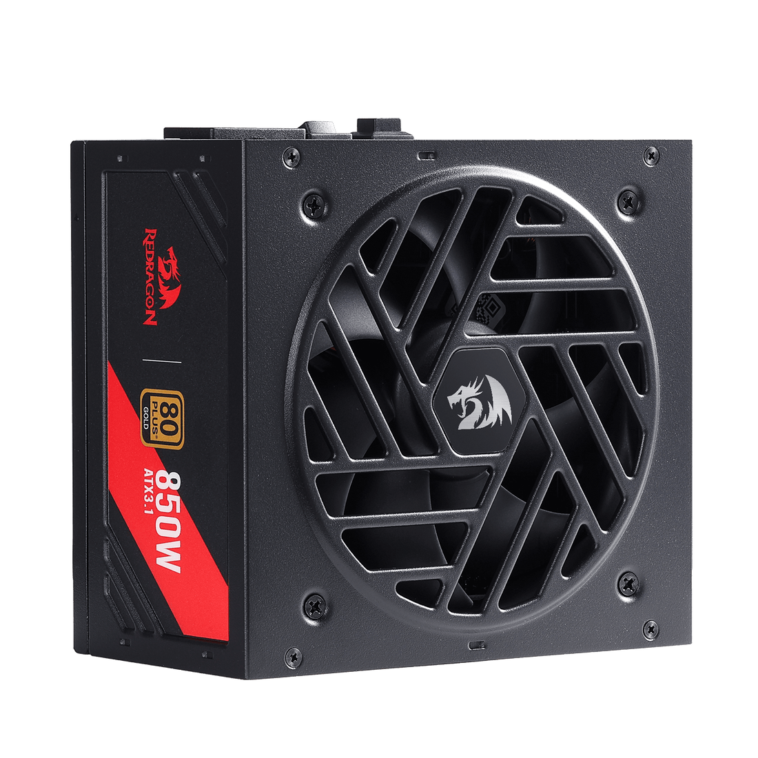 Redragon RGPS-850W PRO 80+ Gold 850 Watt Power Supply w/Upgraded ATX 3.1 & PCIe 5.1 Fully Modular, Compact 160mm Size, Smart ECO Low Noise Fan, 100% Japanese Capacitors, Full Mod Cables, black| show