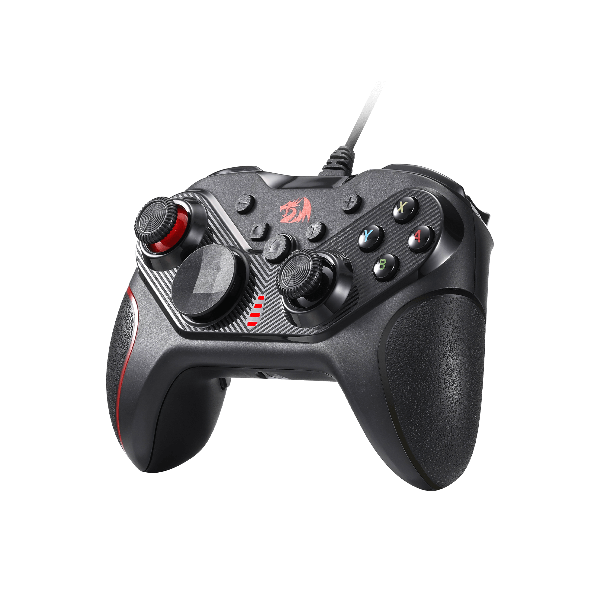 Redragon G710 Wired Gaming Controller - Dual Vibration Motors, Rapid Trigger, Ergonomic Design, 4 Programmable Keys, Customizable Macros, Adjustable Joystick Heights - Work for PC & Android & NS