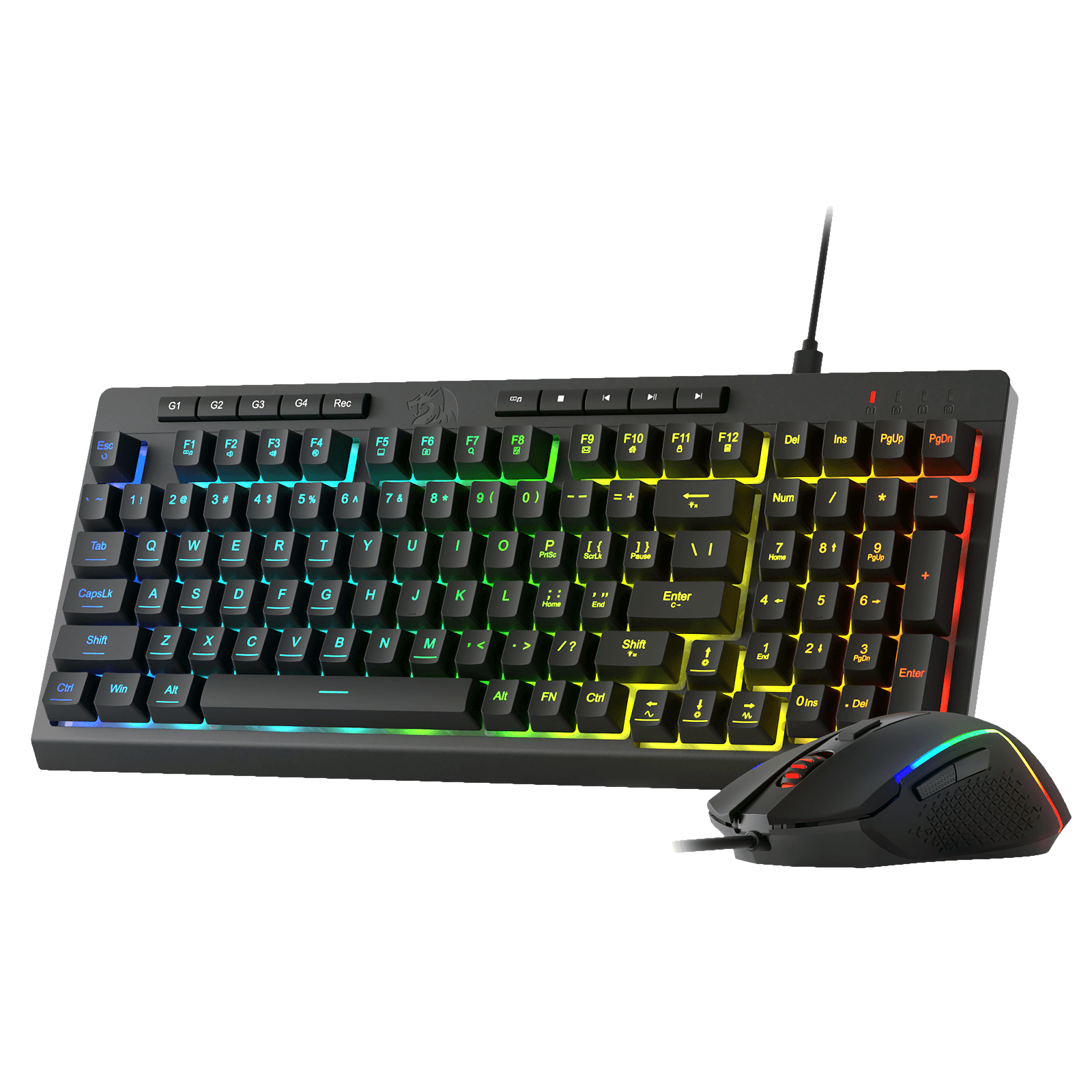 Redragon S141 Gaming Keyboard & Mouse Combo, 98 Keys K515 Wired RGB Membrane Keyboard and 10000 DPI Wired M616 Gaming Mouse Bundle
