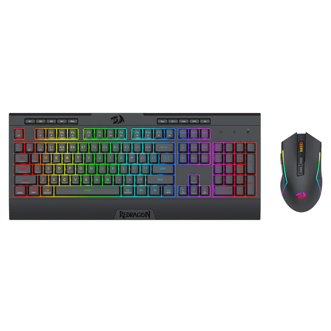 Redragon S151 PRO 3-Mode Wilreess Gaming Keyboard & Mouse Combo, 104 Keys K525 RGB Membrane Keyboard and 10000 DPI M616 Gaming Mouse Bundle