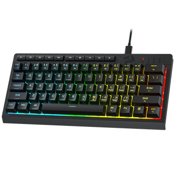 Redragon K522 60% RGB Membrane Gaming Keyboard, Compact 61 Keys Linear Mechanical-Feel Switch Keyboard w/ 4 Extra On-Board Macro Keys & Media Control Keys