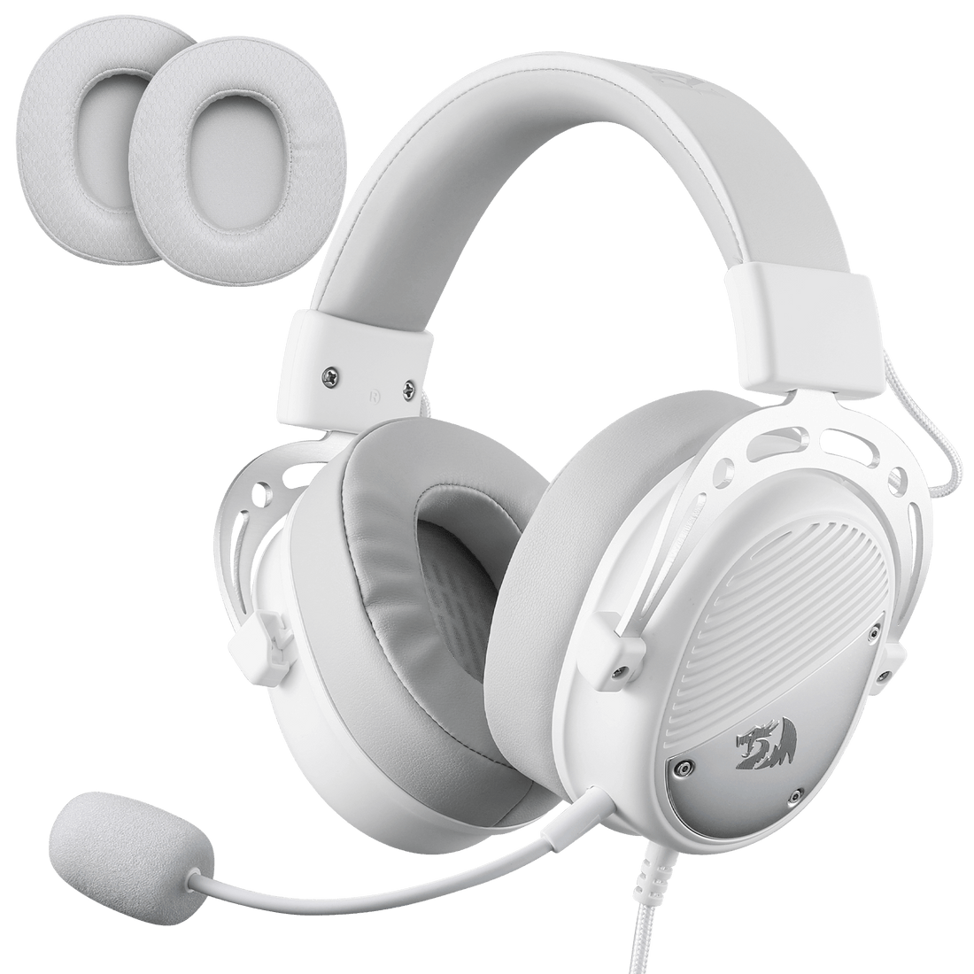 Redragon H730 USB Wired Gaming Headset - 53mm Drivers, 360° Spatial Sound, Detachable Noise-Canceling Microphone, Magnetic Replaceable Ear Cushions, Over-Ear Headphones Works for PC/PS4/PS5