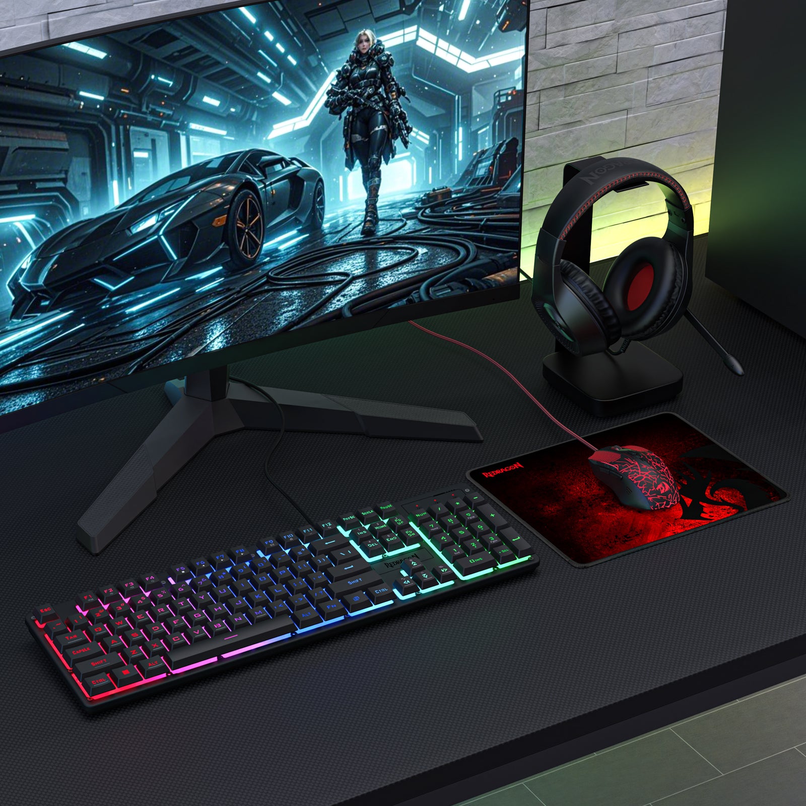 Redragon Essentials S107P-BA Paket Gaming 4 in 1