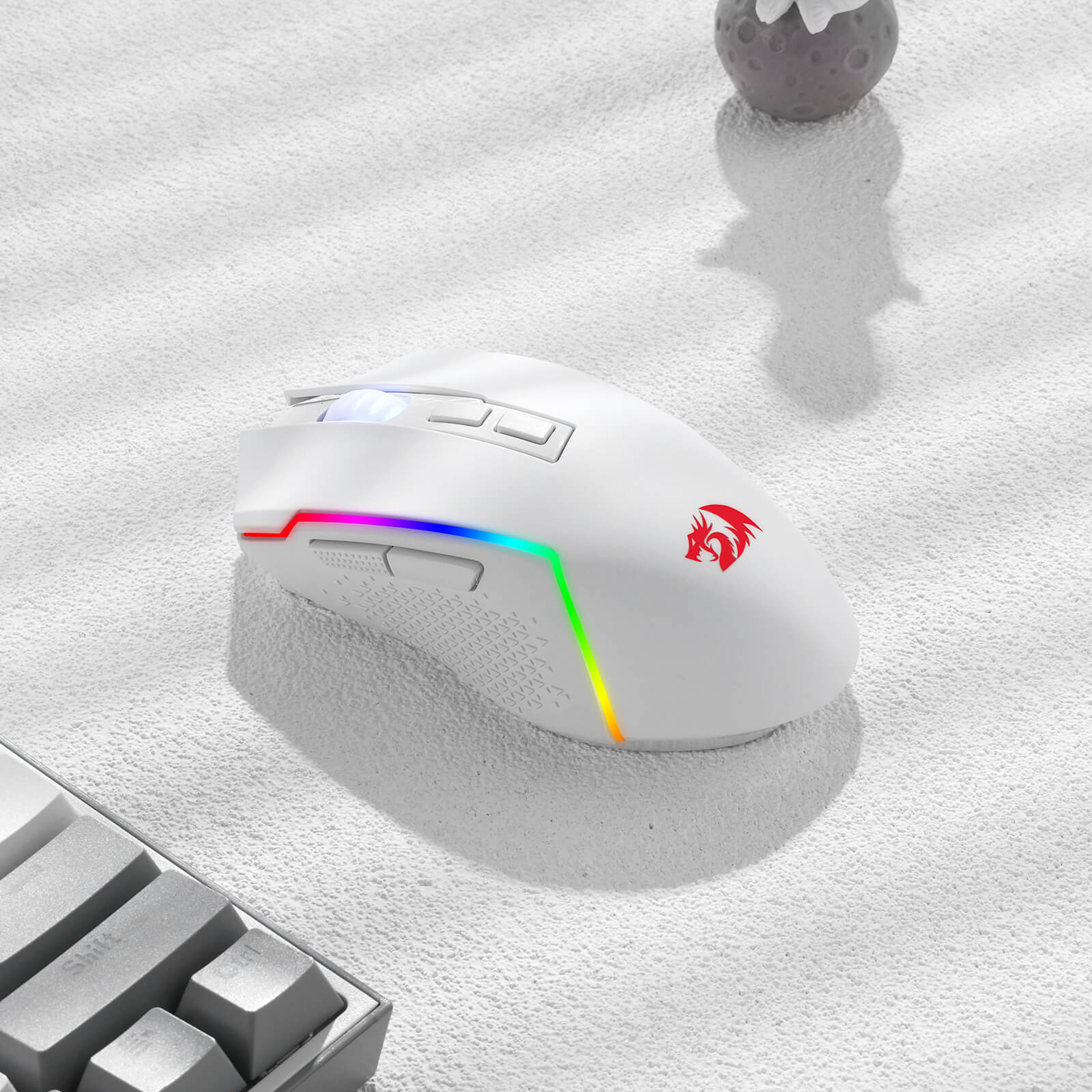 Redragon M693 Mouse Gaming Nirkabel Bluetooth, Mouse Gamer Kabel/Nirkabel 8000 DPI dengan Koneksi 3 Mode, BT & Nirkabel 2.4G, 7 Tombol Makro, Kapasitas Daya Tahan Lama, dan Lampu Latar RGB untuk PC/Mac/Laptop