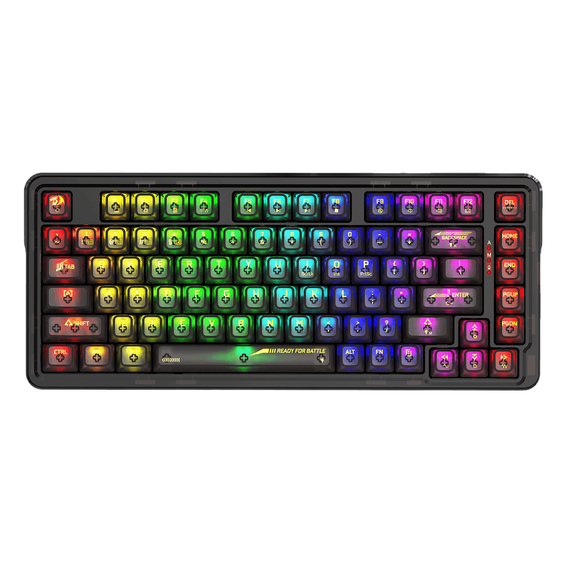 Redragon K649 PRO 78% Wireless Gasket RGB Gaming Keyboard, 3-Modes 82 Keys Full-Transparent Hot-Swap Compact Mechanical Keyboard w/Upgraded Socket, Sound Absorbing Foams, Translucent Custom Switch