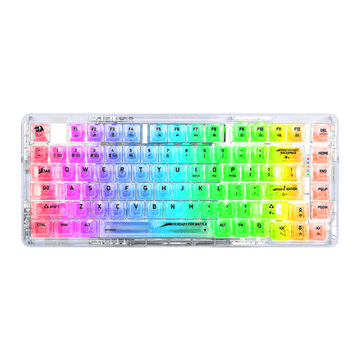 Redragon K649 PRO 78% Wireless Gasket RGB Gaming Keyboard, 3-Modes 82 Keys Full-Transparent Hot-Swap Compact Mechanical Keyboard w/Upgraded Socket, Sound Absorbing Foams, Translucent Custom Switch