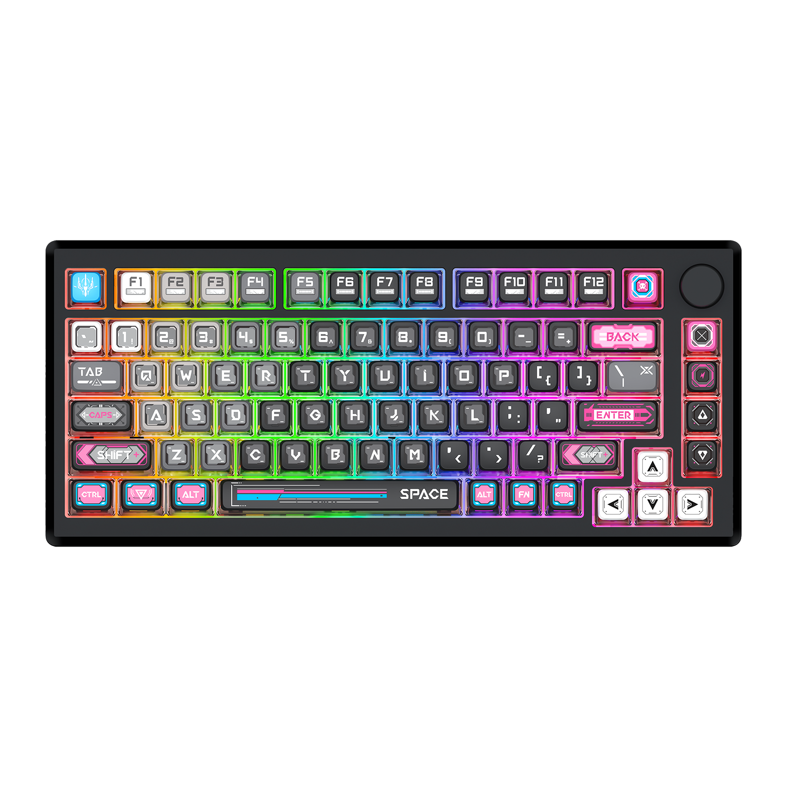 URANUS PRO 82 K732MC-RGB-PRO 3 Mode Koneksi Mekanis Keyboard Bodi Paduan Aluminium