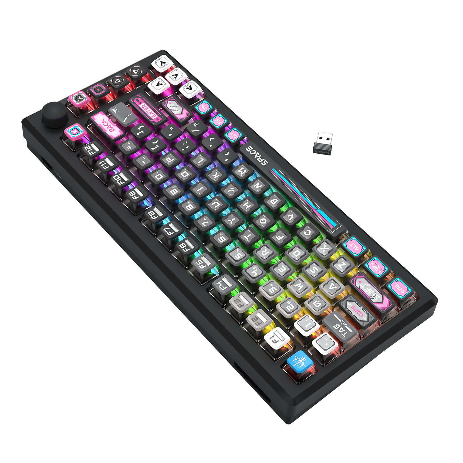 URANUS PRO 82 K732MC-RGB-PRO 3 Mode Koneksi Mekanis Keyboard Bodi Paduan Aluminium