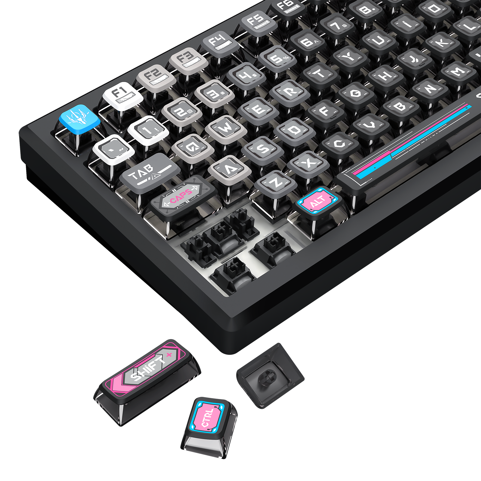 URANUS PRO 82 K732MC-RGB-PRO 3 Mode Koneksi Mekanis Keyboard Bodi Paduan Aluminium