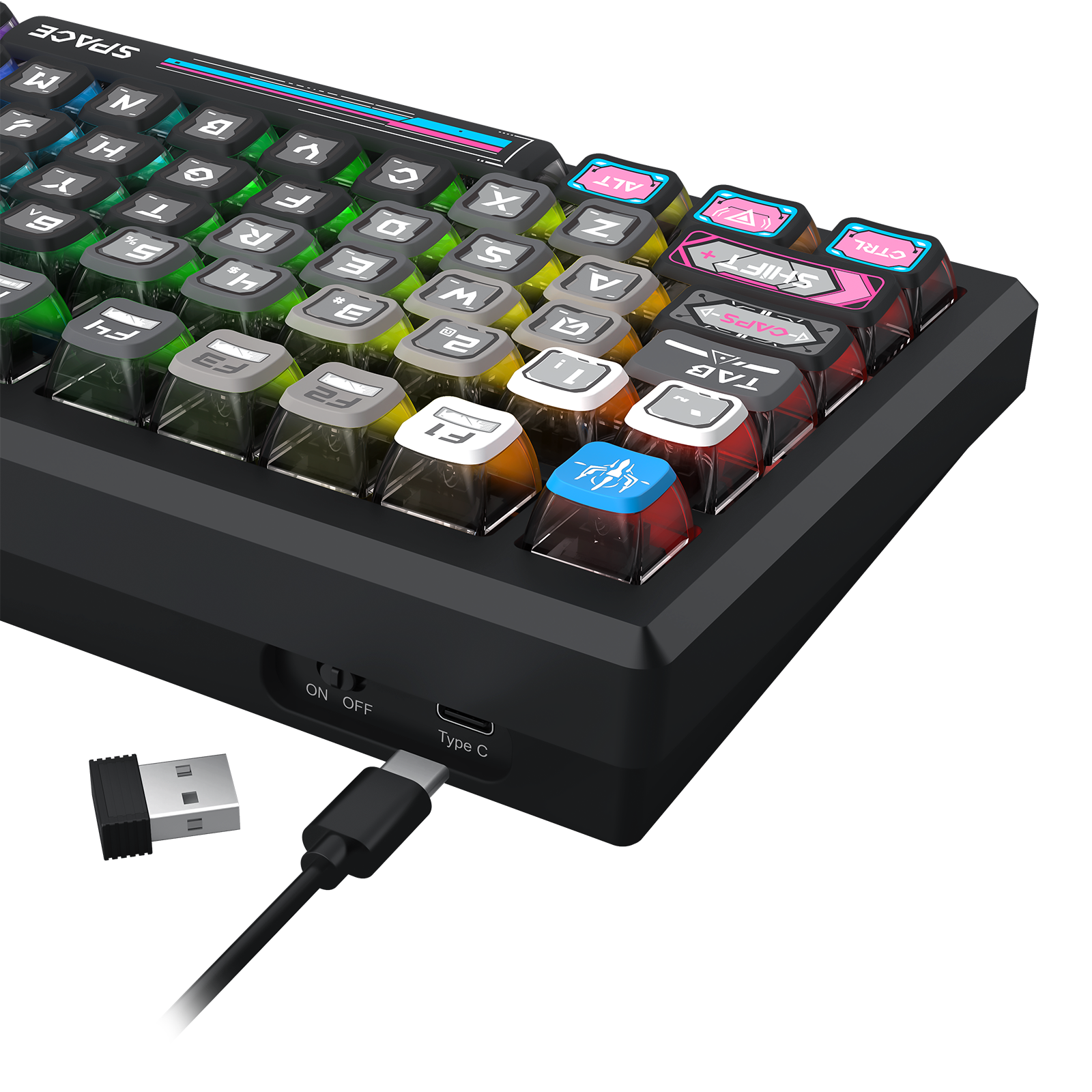 URANUS PRO 82 K732MC-RGB-PRO 3 Mode Koneksi Mekanis Keyboard Bodi Paduan Aluminium