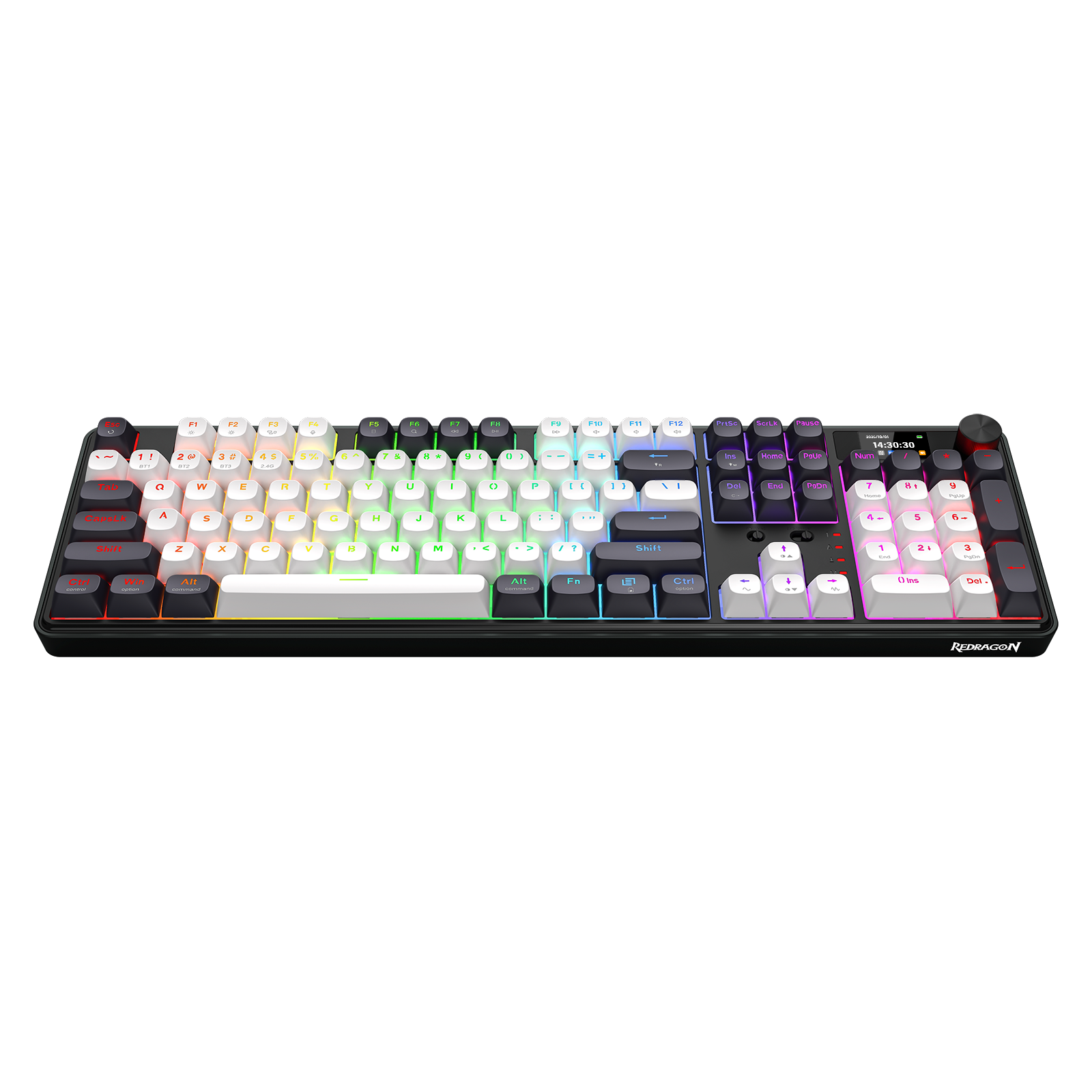 Redragon K761WB-RGB-PRO 3-Mode Keyboard Mekanik Gasket 104 Tombol dengan Layar LCD