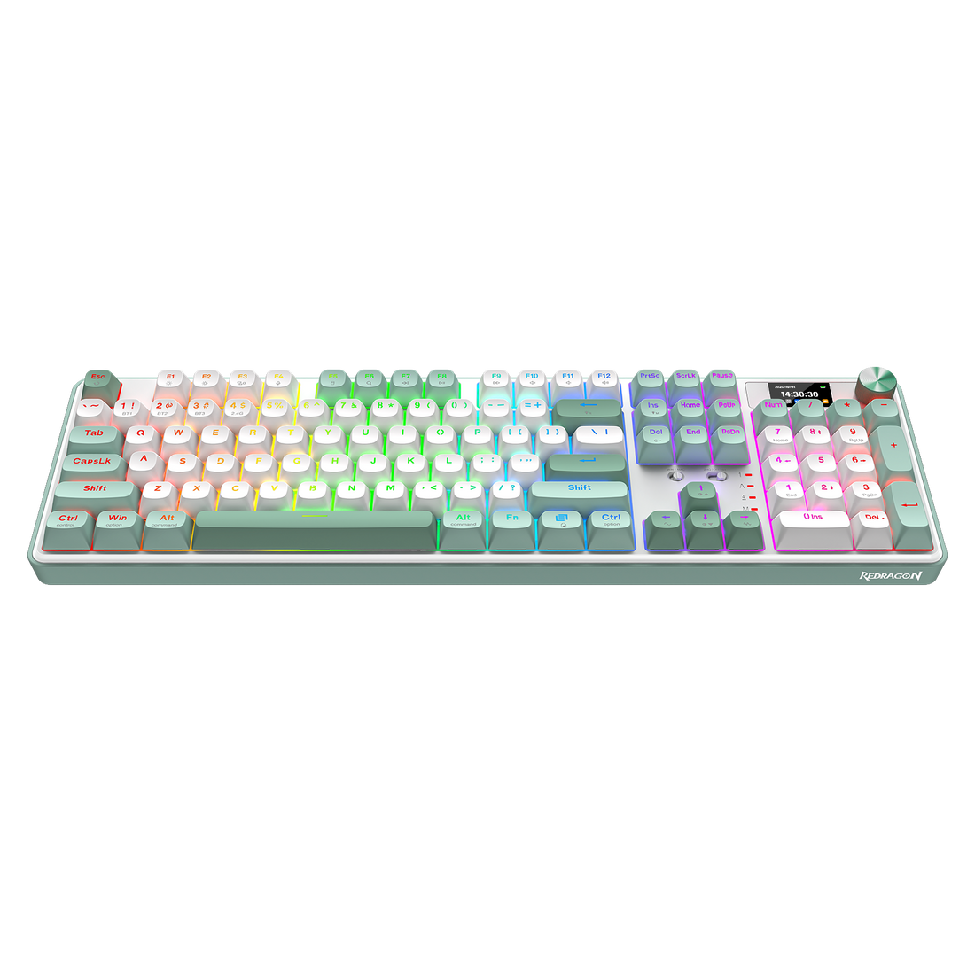Redragon K761WG-RGB-PRO 3-Modes 104 Gasket Mechanical Keyboard with LCD Display