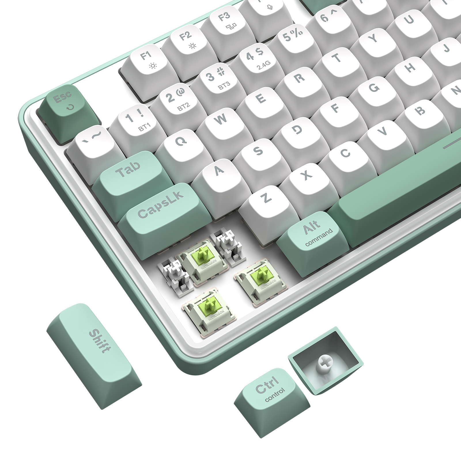 Redragon K761WG-RGB-PRO 3-Mode Keyboard Mekanikal Gasket 104 Tombol dengan Layar LCD