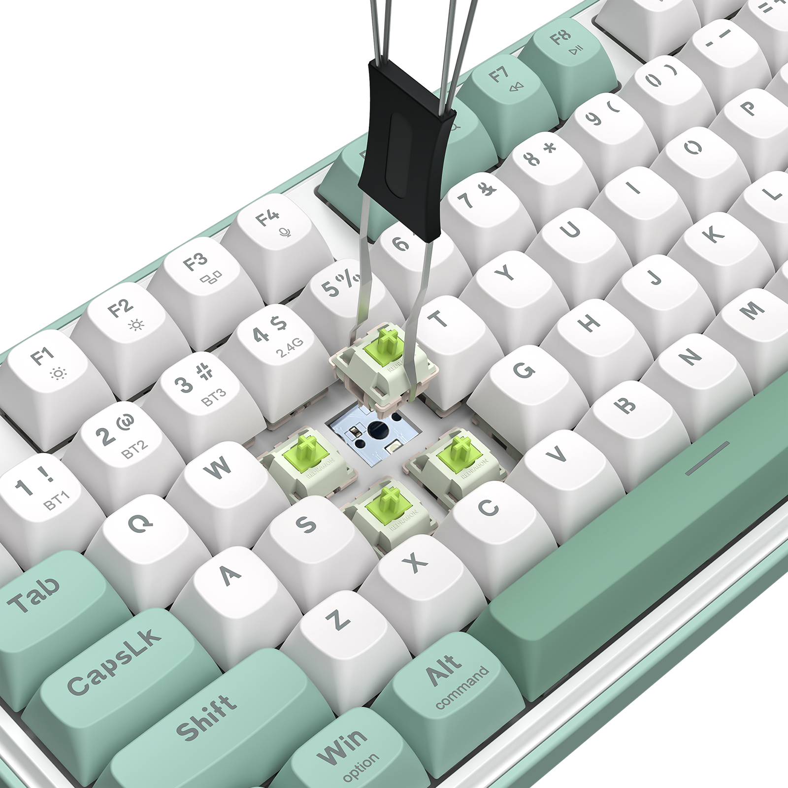 Redragon K761WG-RGB-PRO 3-Mode Keyboard Mekanikal Gasket 104 Tombol dengan Layar LCD