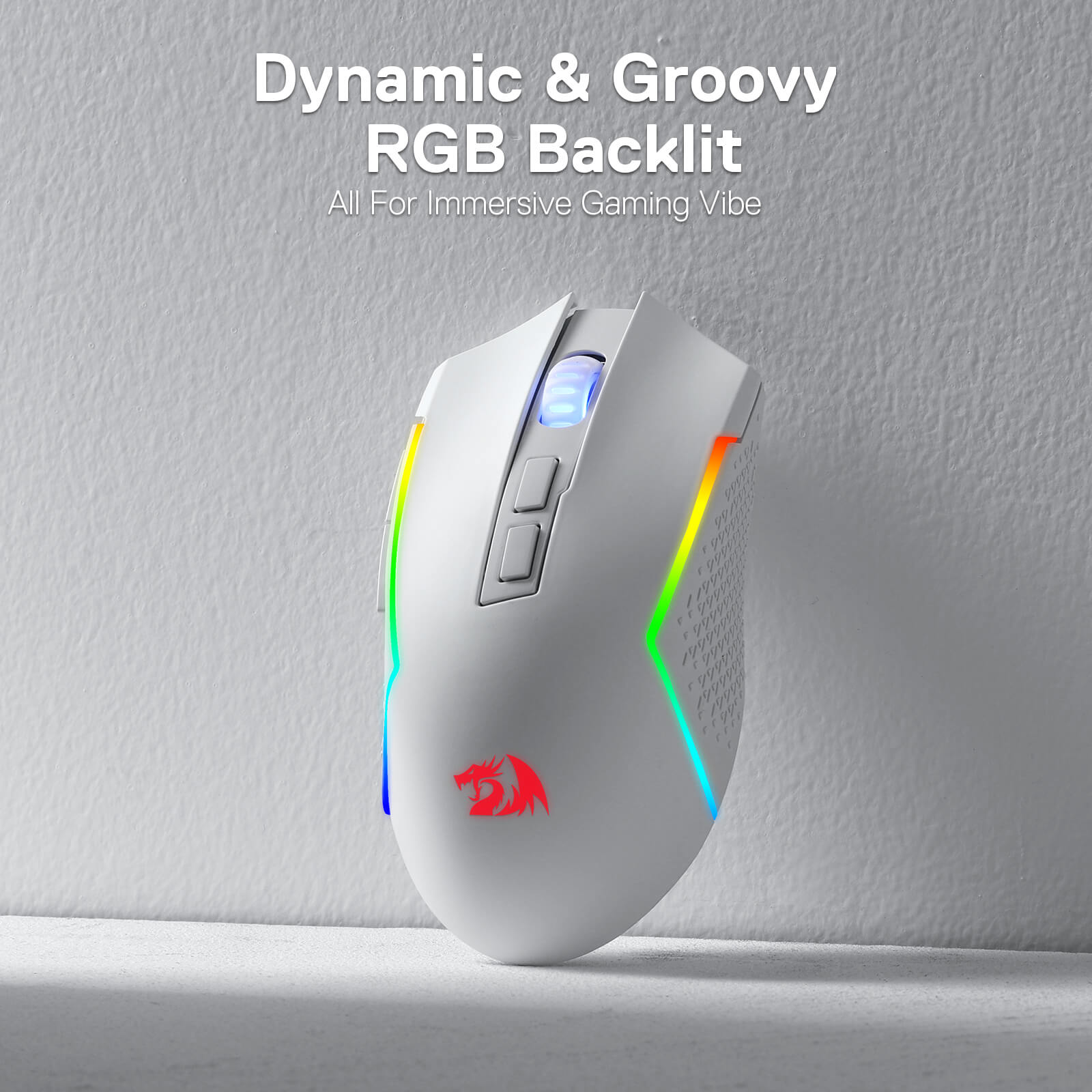 Redragon M693 Mouse Gaming Nirkabel Bluetooth, Mouse Gamer Kabel/Nirkabel 8000 DPI dengan Koneksi 3 Mode, BT & Nirkabel 2.4G, 7 Tombol Makro, Kapasitas Daya Tahan Lama, dan Lampu Latar RGB untuk PC/Mac/Laptop