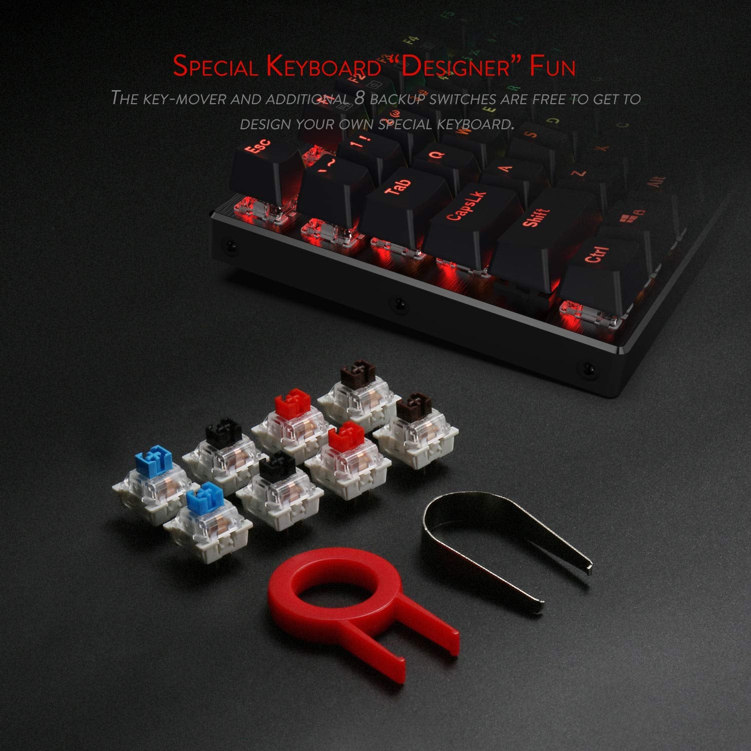 Redragon K556-US RGB LED Kabelgebundene Mechanische Gaming Tastatur Mit Hintergrundbeleuchtung, Aluminium Tastatur, 104 Tasten Anti-Ghosting, für Windows, Laptop, PC, Notebook (QWERTY Layout, Schwarz)