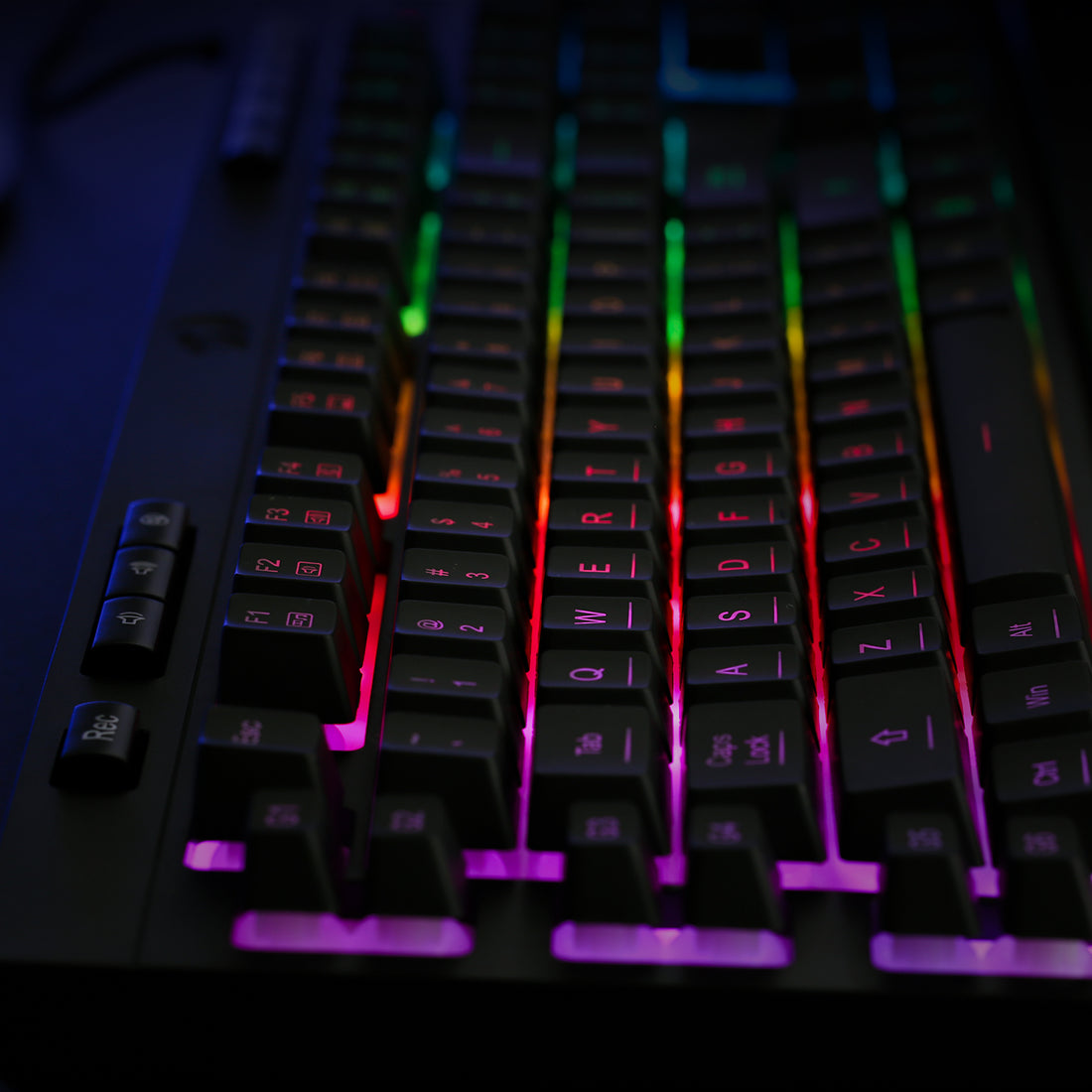Redragon K512 SHIVA RGB Membrane Gaming Keyboard with Multimedia Keys, 6 Extra On-Board Macro Keys, Dedicated Media Control, Detachable Wrist Rest