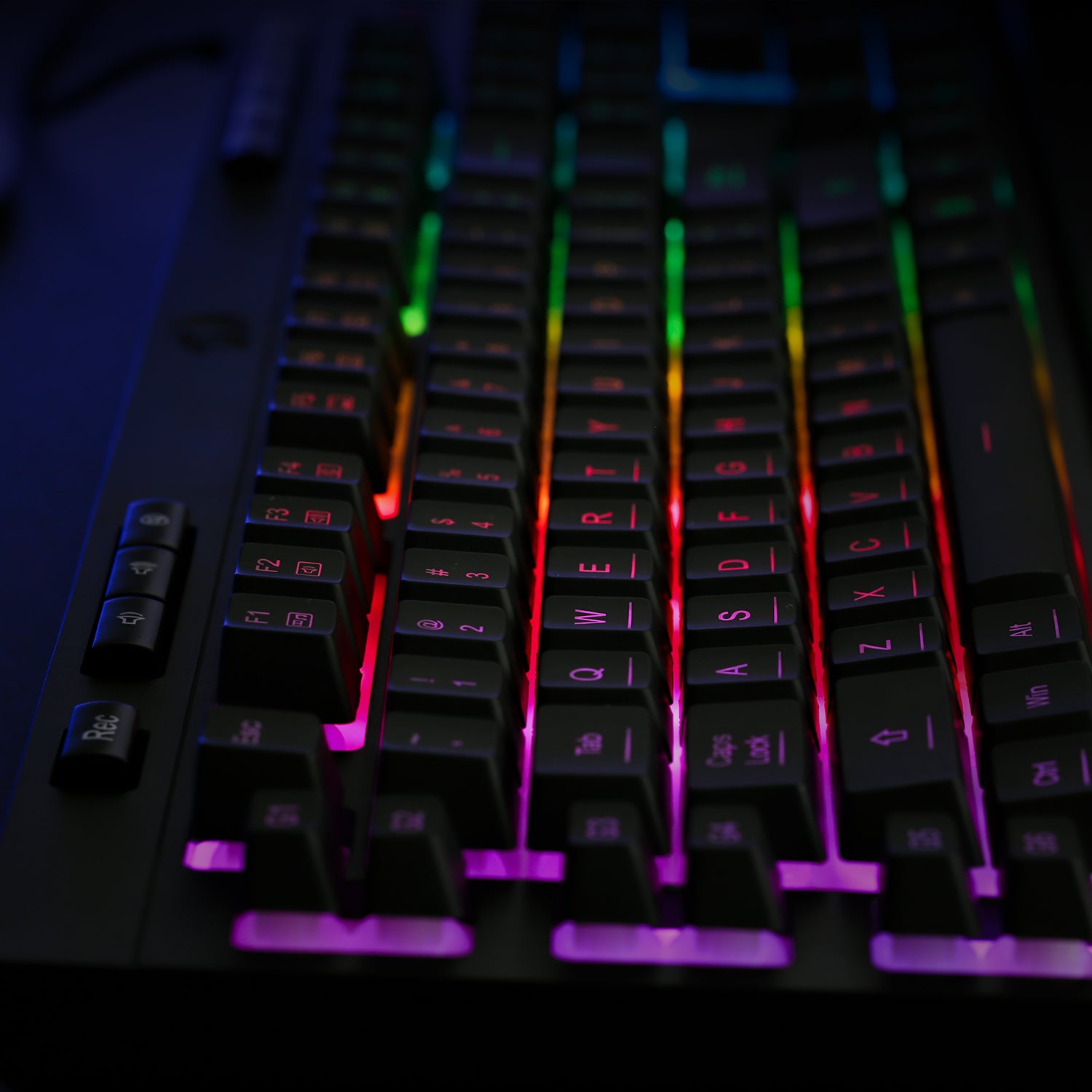 Redragon K512 SHIVA RGB Membrane Gaming Keyboard dengan Tombol Multimedia, 6 Tombol Makro On-Board Ekstra, Kontrol Media Khusus, Sandaran Pergelangan Tangan yang Dapat Dilepas