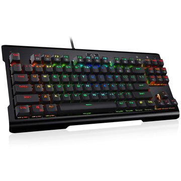 Redragon K561-US VISNU RGB Keyboard Gaming Mekanik 87 Tombol Keyboard Gaming Ringkas, Outemu Blue Switches (Tata Letak QWERTY)
