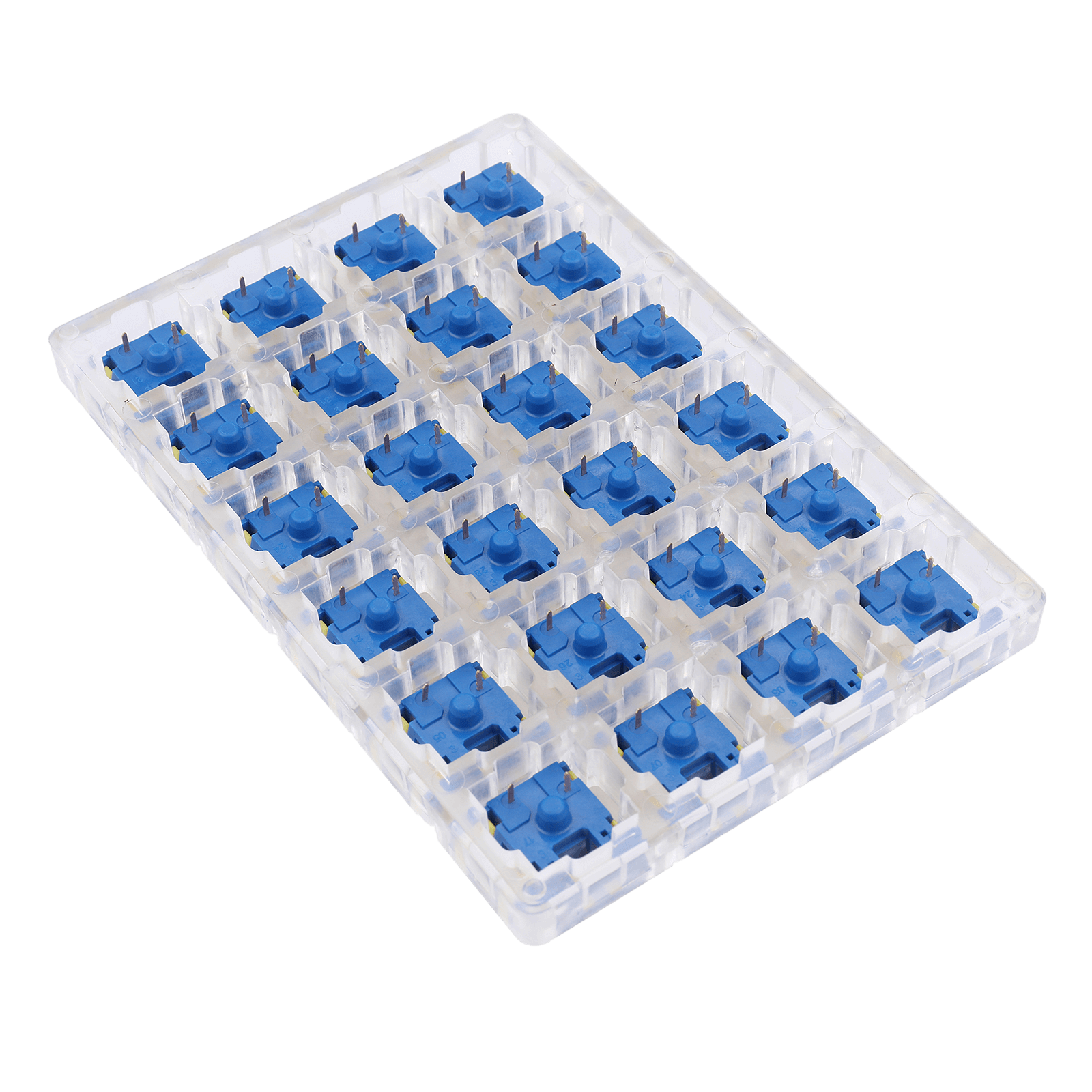 Redragon A113 Bullet-B Tactile Mechanical Switch, Modifikasi Switch Clicky Keyboard DIY Hot-Swappable, 50 Juta Klik (24 pcs Switch, Keycap + Pencabut Switch)