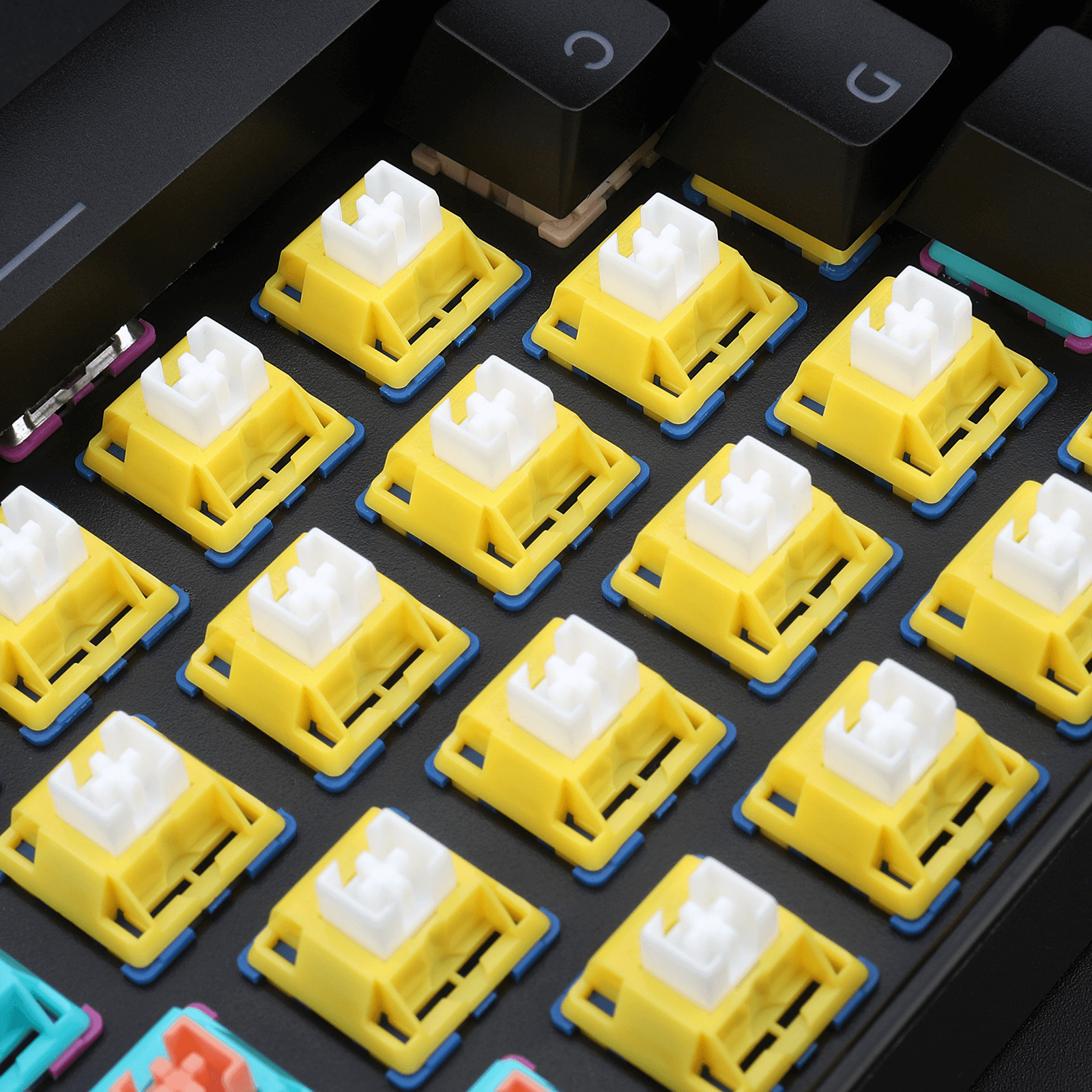 Redragon A113 Bullet-B Tactile Mechanical Switch, Modifikasi Switch Clicky Keyboard DIY Hot-Swappable, 50 Juta Klik (24 pcs Switch, Keycap + Pencabut Switch)