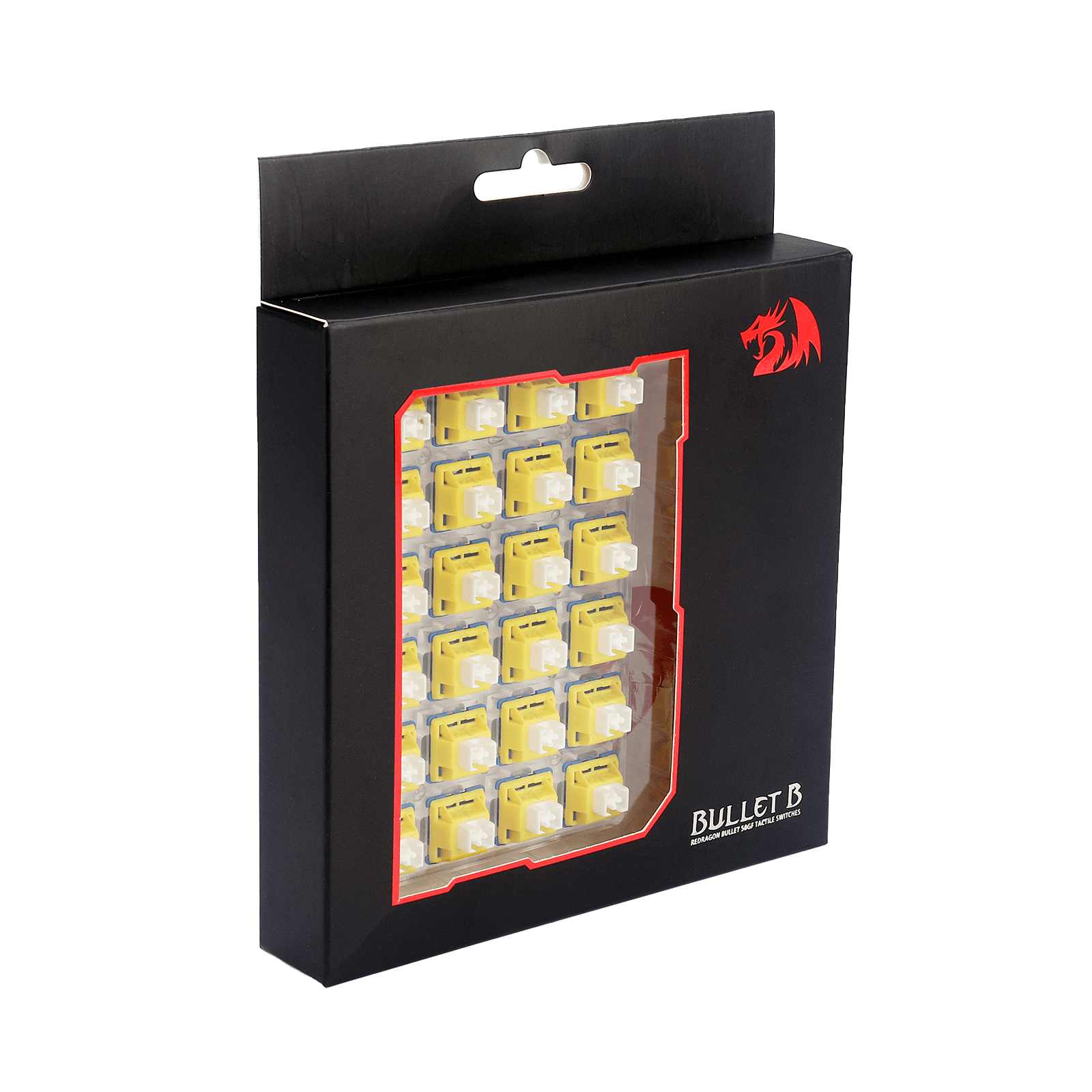 Redragon A113 Bullet-B Tactile Mechanical Switch, Modifikasi Switch Clicky Keyboard DIY Hot-Swappable, 50 Juta Klik (24 pcs Switch, Keycap + Pencabut Switch)