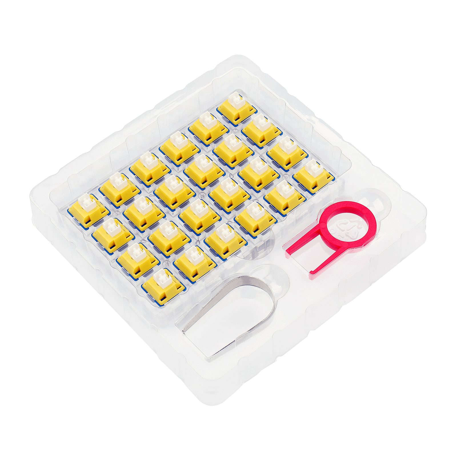 Redragon A113 Bullet-B Tactile Mechanical Switch, Modifikasi Switch Clicky Keyboard DIY Hot-Swappable, 50 Juta Klik (24 pcs Switch, Keycap + Pencabut Switch)