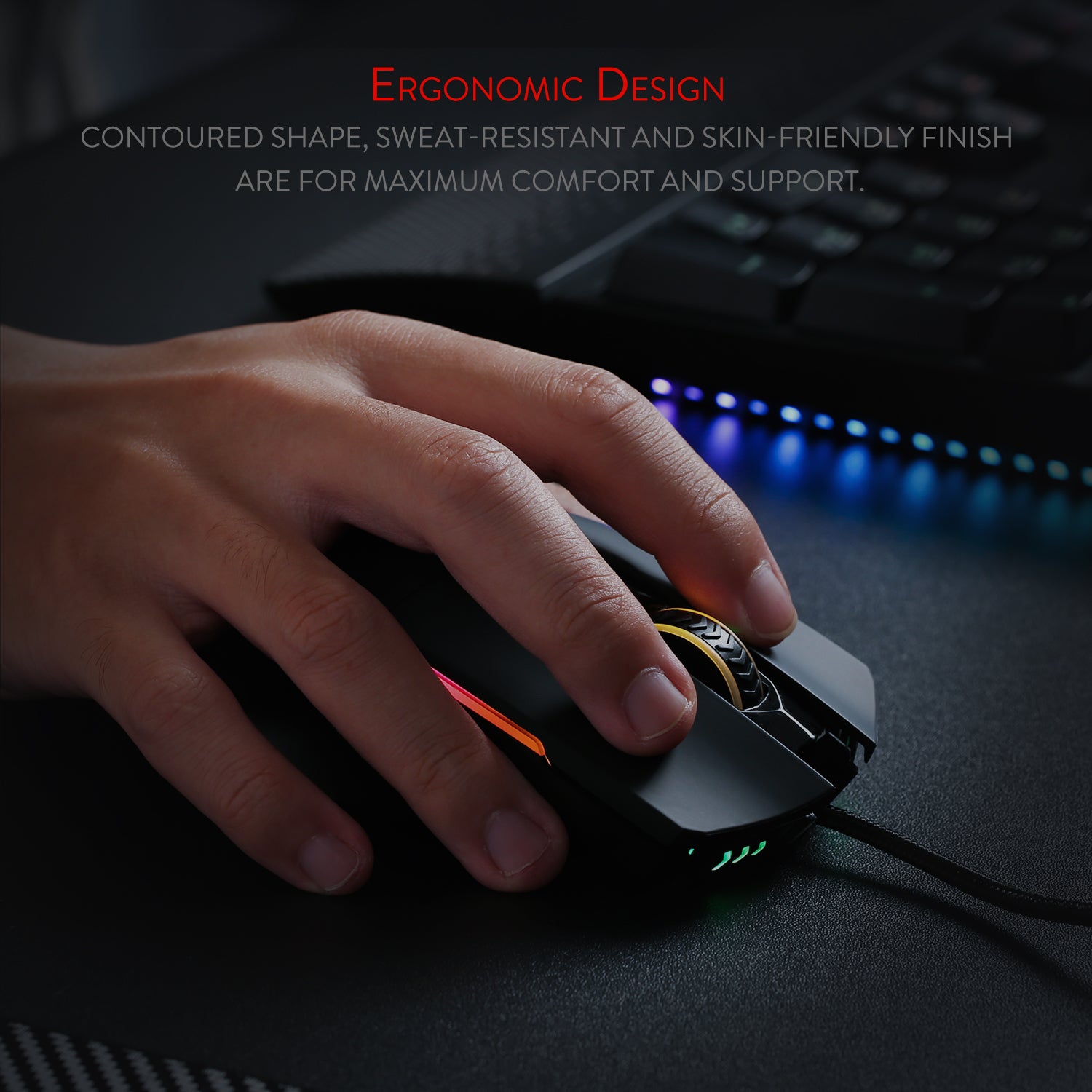 Redragon M721-Pro Lonewolf2 Gaming mouse, Mouse Berkabel Pencahayaan RGB, 10 Tombol yang Dapat Diprogram, DPI Dapat Disesuaikan hingga 32.000, Mouse Gaming Komputer PC Optik Ergonomis dengan Pegangan yang Nyaman dengan Tombol Tembak