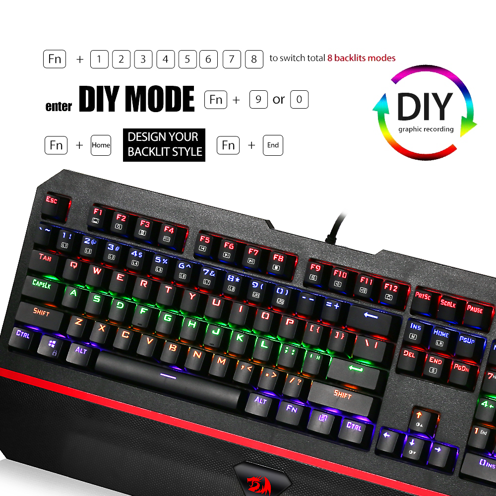 K558 ANALA Keyboard Gaming Mekanik dengan Lampu Latar LED