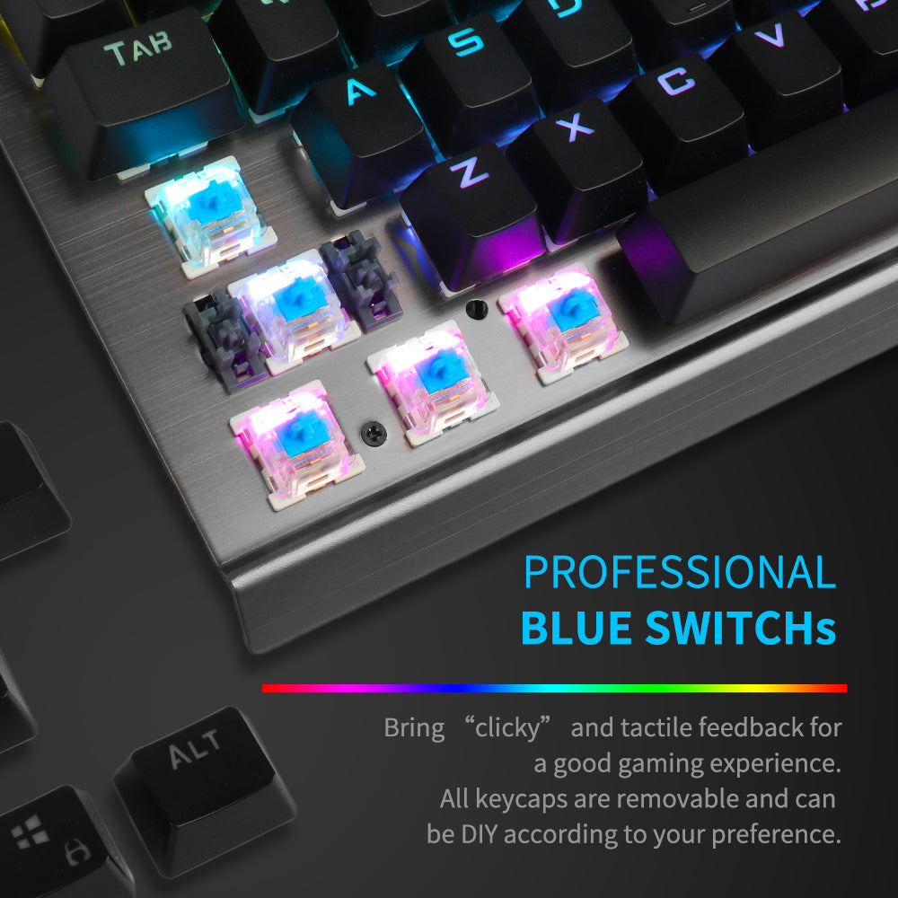 Keyboard Gaming Mekanik Redragon K563 SURYA RGB LED Backlit 104 Tombol