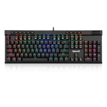 Keyboard Gaming Mekanik Redragon K580-PRO RGB Backlit 104 Tombol Anti-Ghosting dengan Tombol Makro & Kontrol Media Khusus, Perekaman Makro Onboard (Sakelar Cokelat Optik)