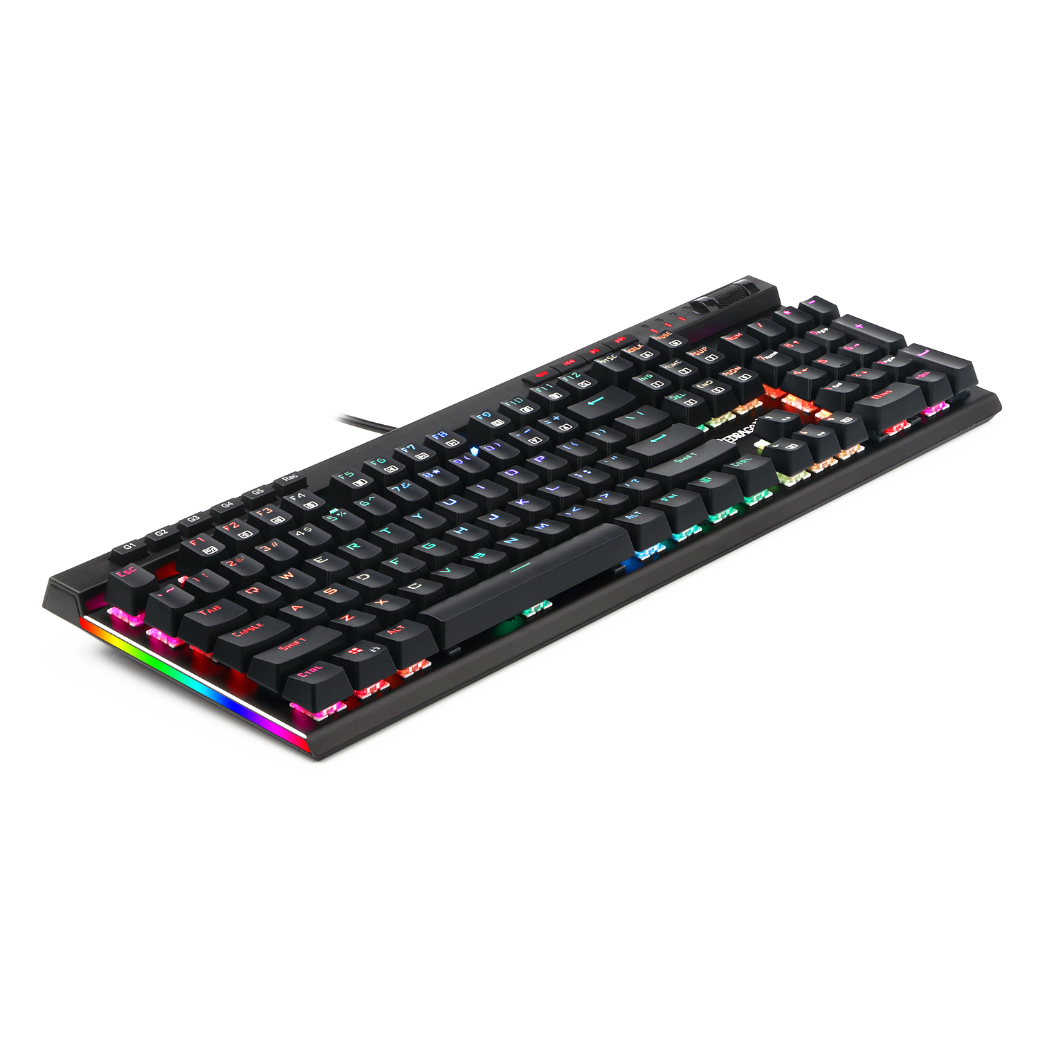 Redragon K580-PRO RGB Backlit Mechanical Gaming Keyboard 104 Keys Anti-ghosting with Macro Keys & Dedicated Media Controls, Onboard Macro Recording (Optical Blue Switches)