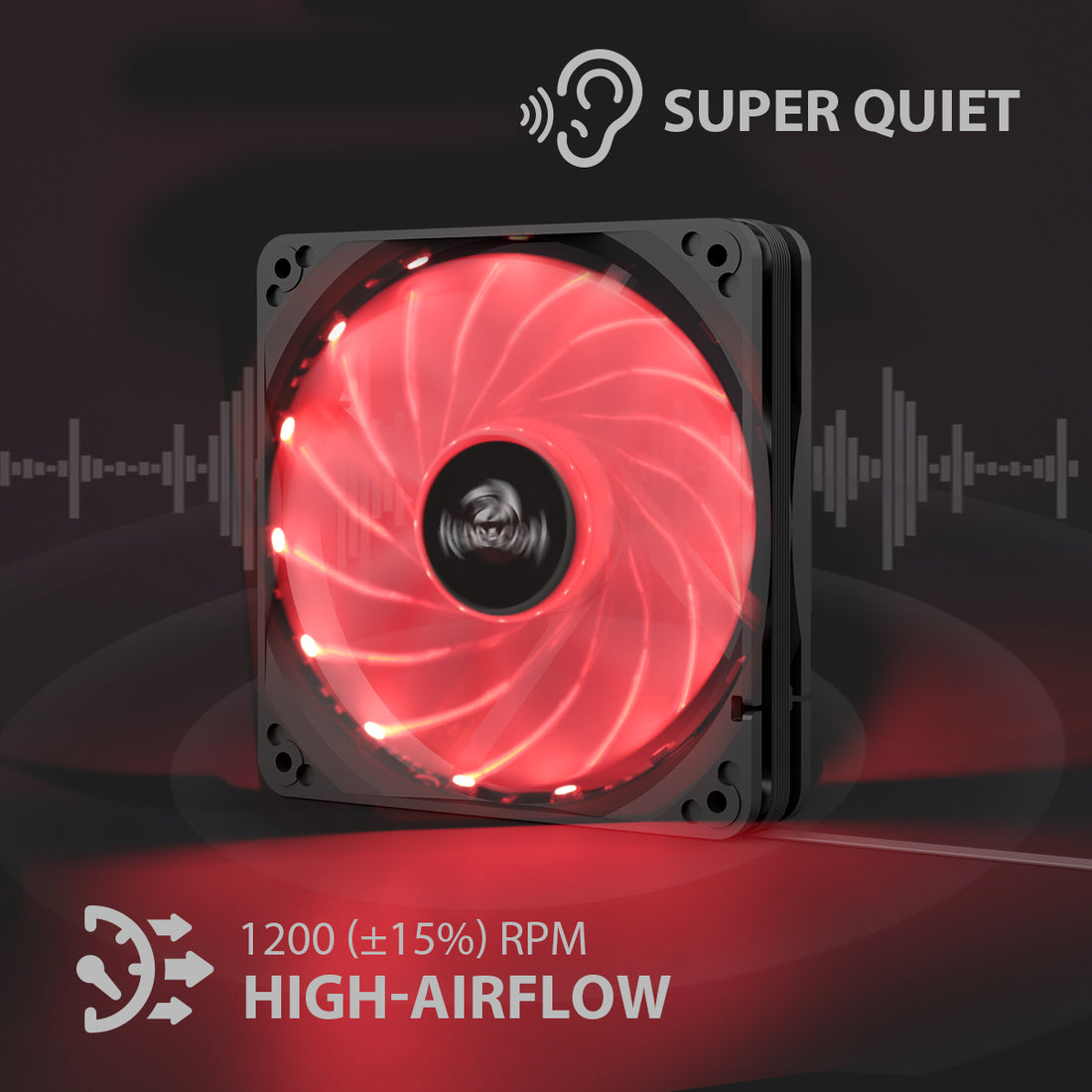 Redragon GC-F006 Computer Case 120mm PC Cooling Fan, RGB LED Quiet High Airflow Adjustable Color LED Fan, CPU Cooler and Radiators (3 Packs)