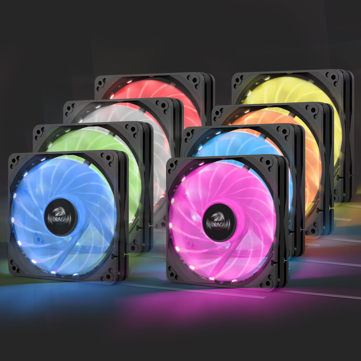 Redragon GC-F006 Computer Case 120mm PC Cooling Fan, RGB LED Quiet High Airflow Adjustable Color LED Fan, CPU Cooler and Radiators (3 Packs)