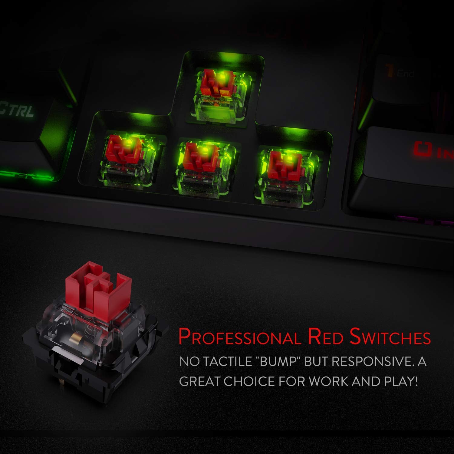 Redragon K582-BA USB QWERTY Gaming Keyboard Mekanik & Mouse Gaming M711 Cobra, 10.000 DPI, 7 Tombol yang Dapat Diprogram, Keyboard Berlampu RGB, Hitam