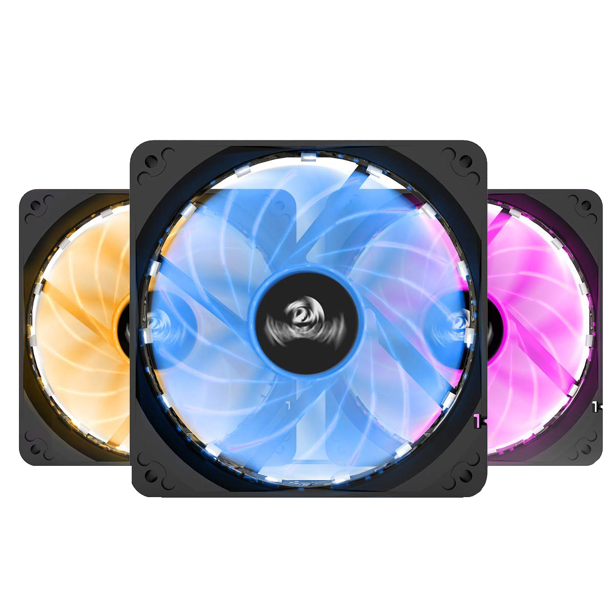 Redragon GC-F006 Computer Case 120mm PC Cooling Fan, RGB LED Quiet High Airflow Adjustable Color LED Fan, CPU Cooler and Radiators (3 Packs)