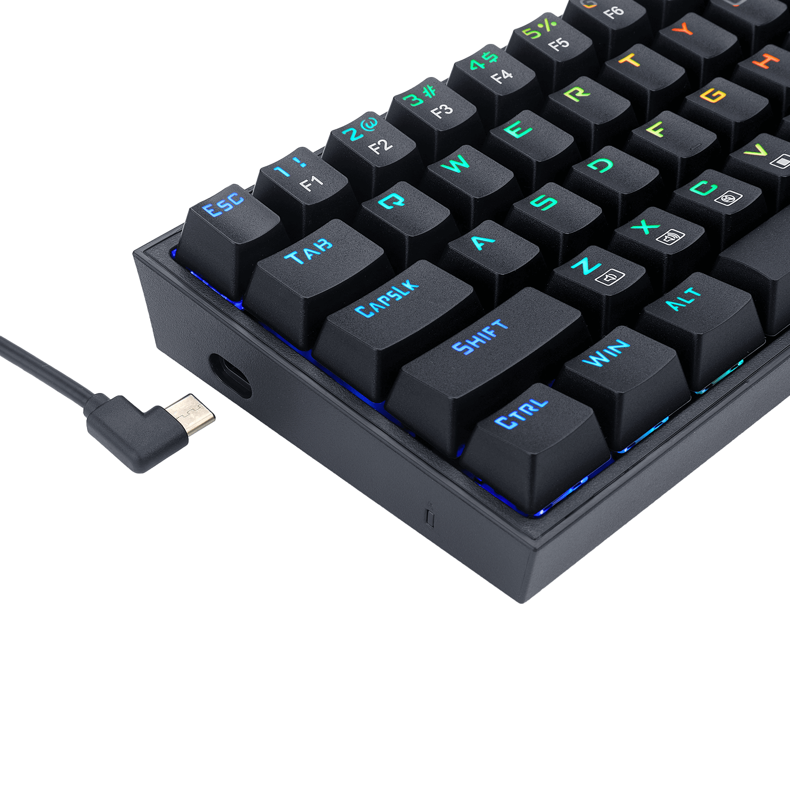 Redragon K631 Castor 65% Keyboard Gaming RGB Berkabel, Keyboard Mekanis Ringkas 68 Tombol Hot-Swappable dengan 100% Socket Hot-Swap, PCB Terpasang Plat Free-Mod & Tombol Panah Khusus, Sakelar Linear Merah Senyap