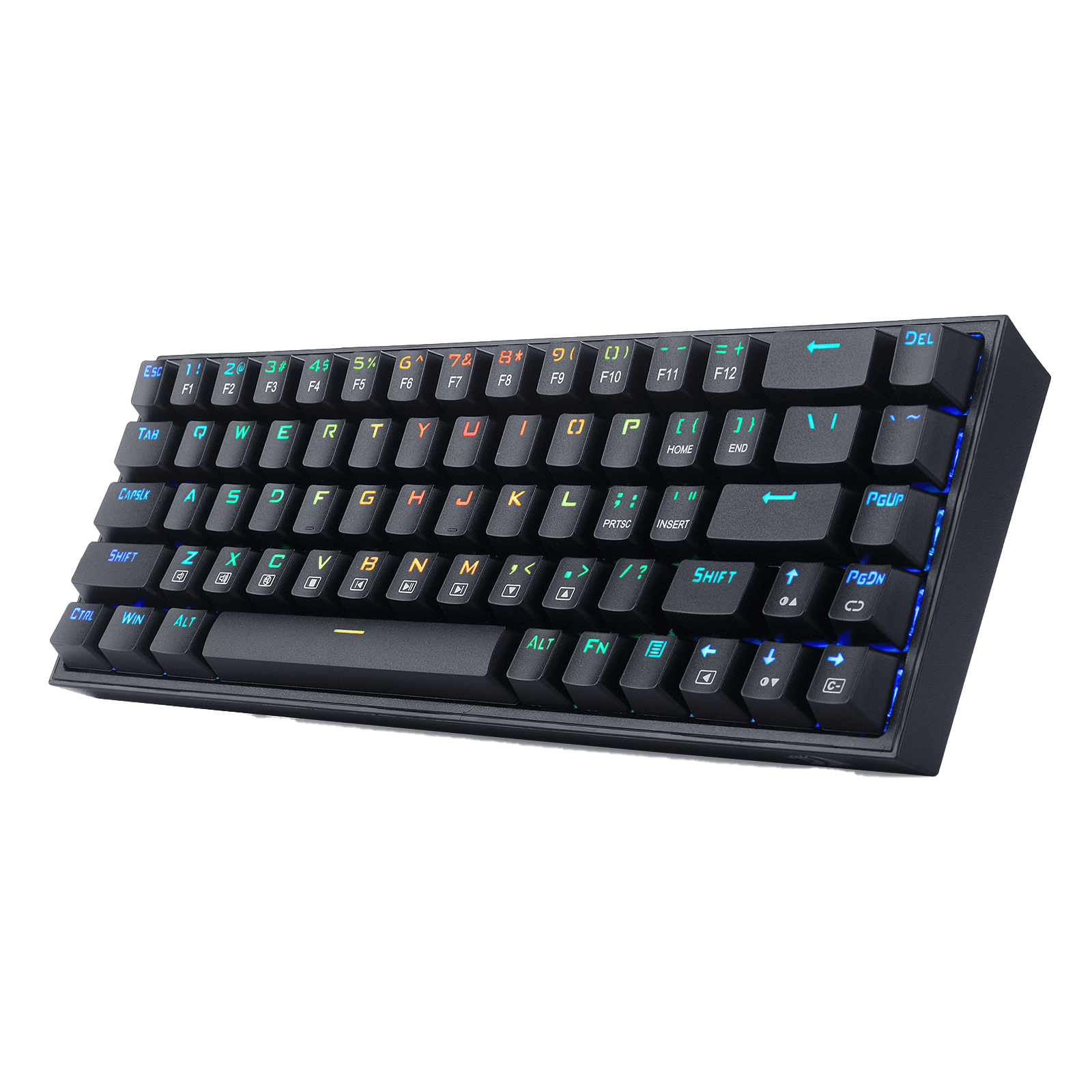 Redragon K631 Castor 65% Keyboard Gaming RGB Berkabel, Keyboard Mekanis Ringkas 68 Tombol Hot-Swappable dengan 100% Socket Hot-Swap, PCB Terpasang Plat Free-Mod & Tombol Panah Khusus, Sakelar Linear Merah Senyap