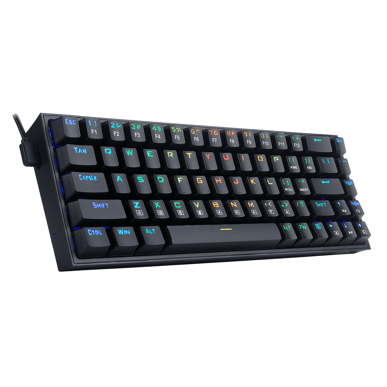 Redragon K631 Castor 65% Keyboard Gaming RGB Berkabel, Keyboard Mekanis Ringkas 68 Tombol Hot-Swappable dengan 100% Socket Hot-Swap, PCB Terpasang Plat Free-Mod & Tombol Panah Khusus, Sakelar Linear Merah Senyap