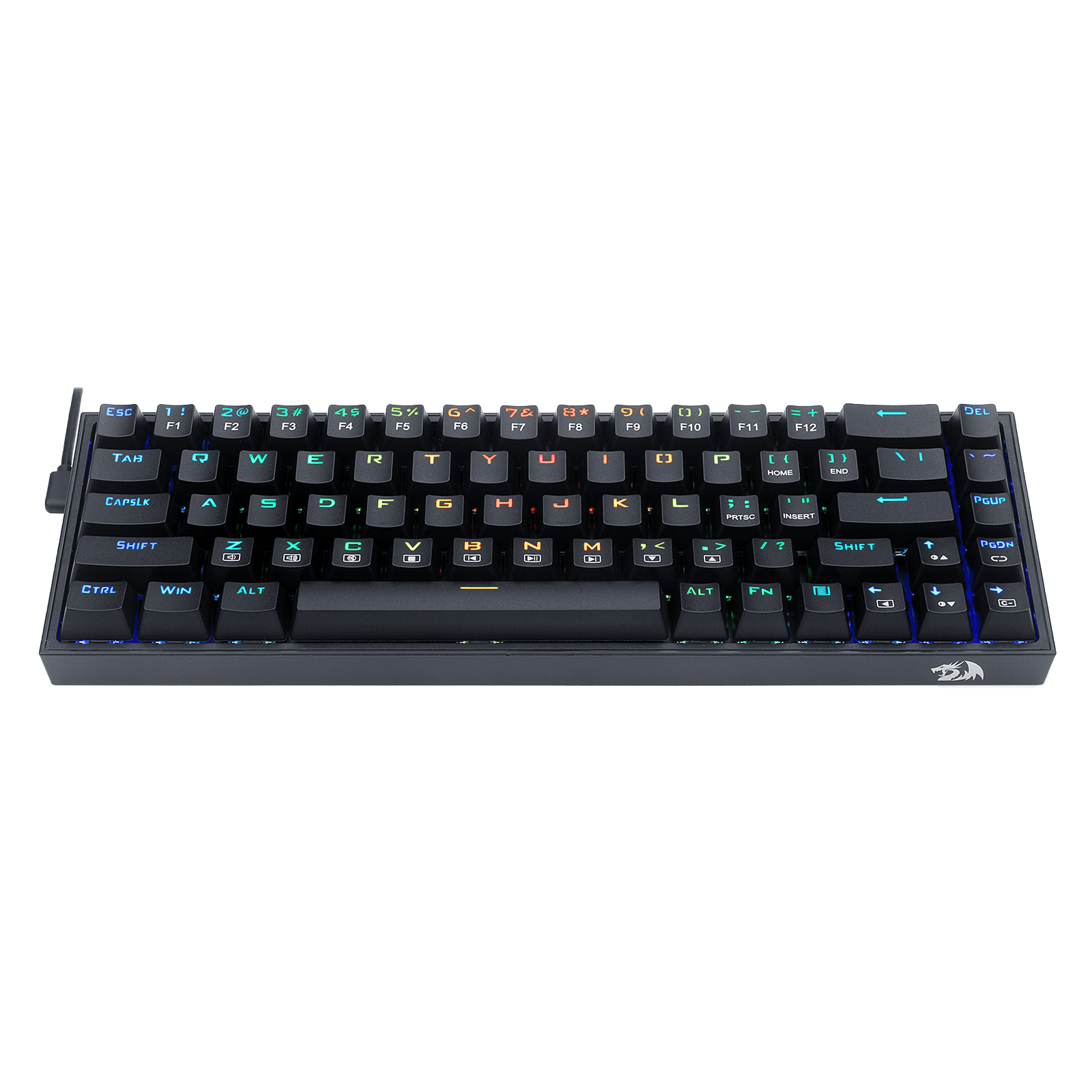 Redragon K631 Castor 65% Keyboard Gaming RGB Berkabel, Keyboard Mekanis Ringkas 68 Tombol Hot-Swappable dengan 100% Socket Hot-Swap, PCB Terpasang Plat Free-Mod & Tombol Panah Khusus, Sakelar Linear Merah Senyap
