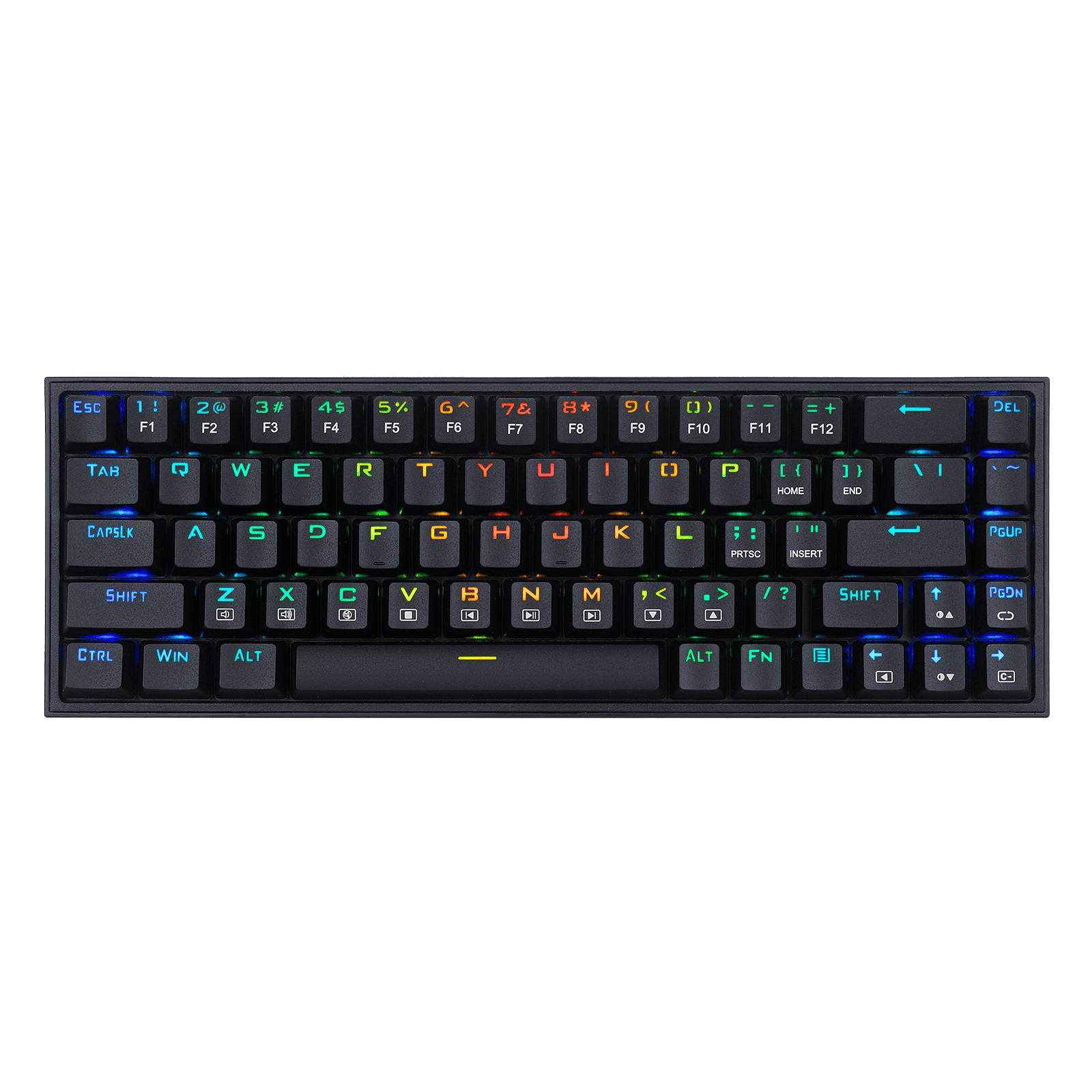 Redragon K631 Castor 65% Keyboard Gaming RGB Berkabel, Keyboard Mekanis Ringkas 68 Tombol Hot-Swappable dengan 100% Socket Hot-Swap, PCB Terpasang Plat Free-Mod & Tombol Panah Khusus, Sakelar Linear Merah Senyap