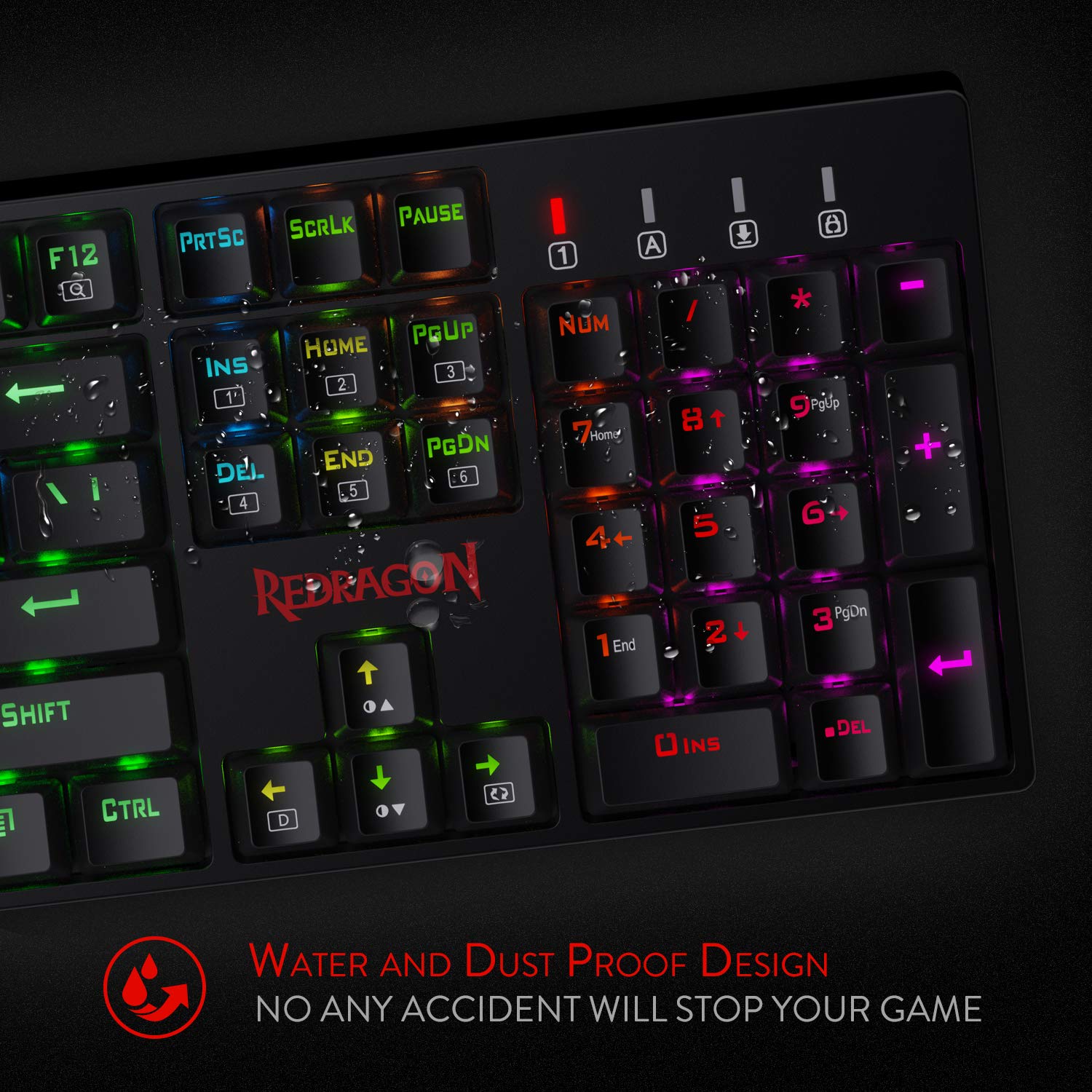 Redragon K582-BA USB QWERTY Gaming Keyboard Mekanik & Mouse Gaming M711 Cobra, 10.000 DPI, 7 Tombol yang Dapat Diprogram, Keyboard Berlampu RGB, Hitam