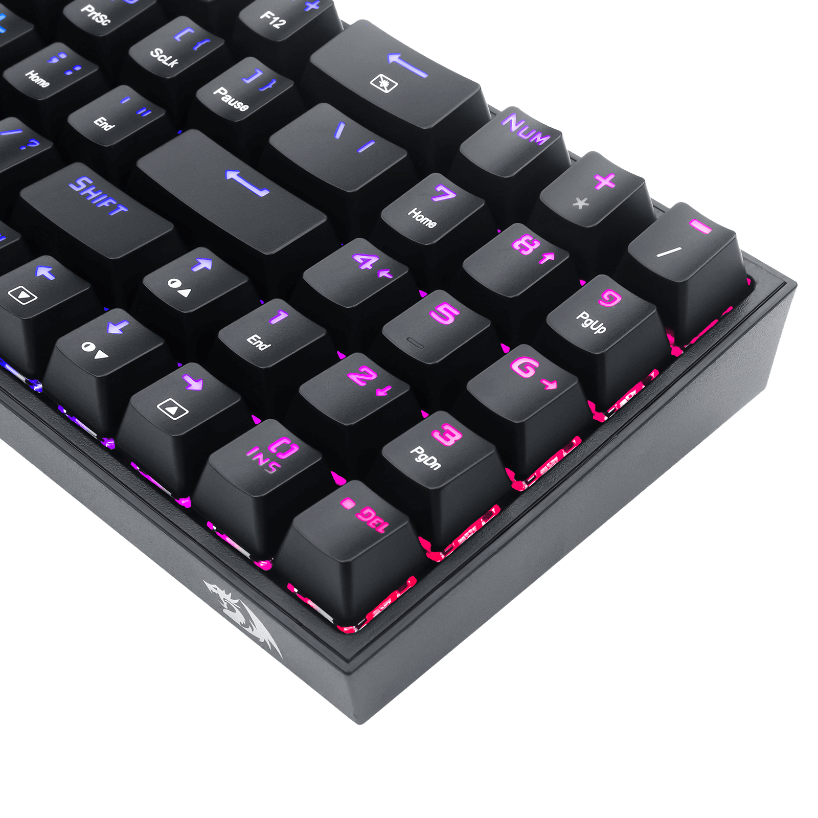 Redragon K628 Pollux 75% Wired RGB Gaming Keyboard, 78 Keys Hot-Swappable Compact Mechanical Keyboard w/100% Hot-Swap Socket, Free-Mod Plate Mounted PCB & Dedicated Arrow Keys and Numpad, Red Switch