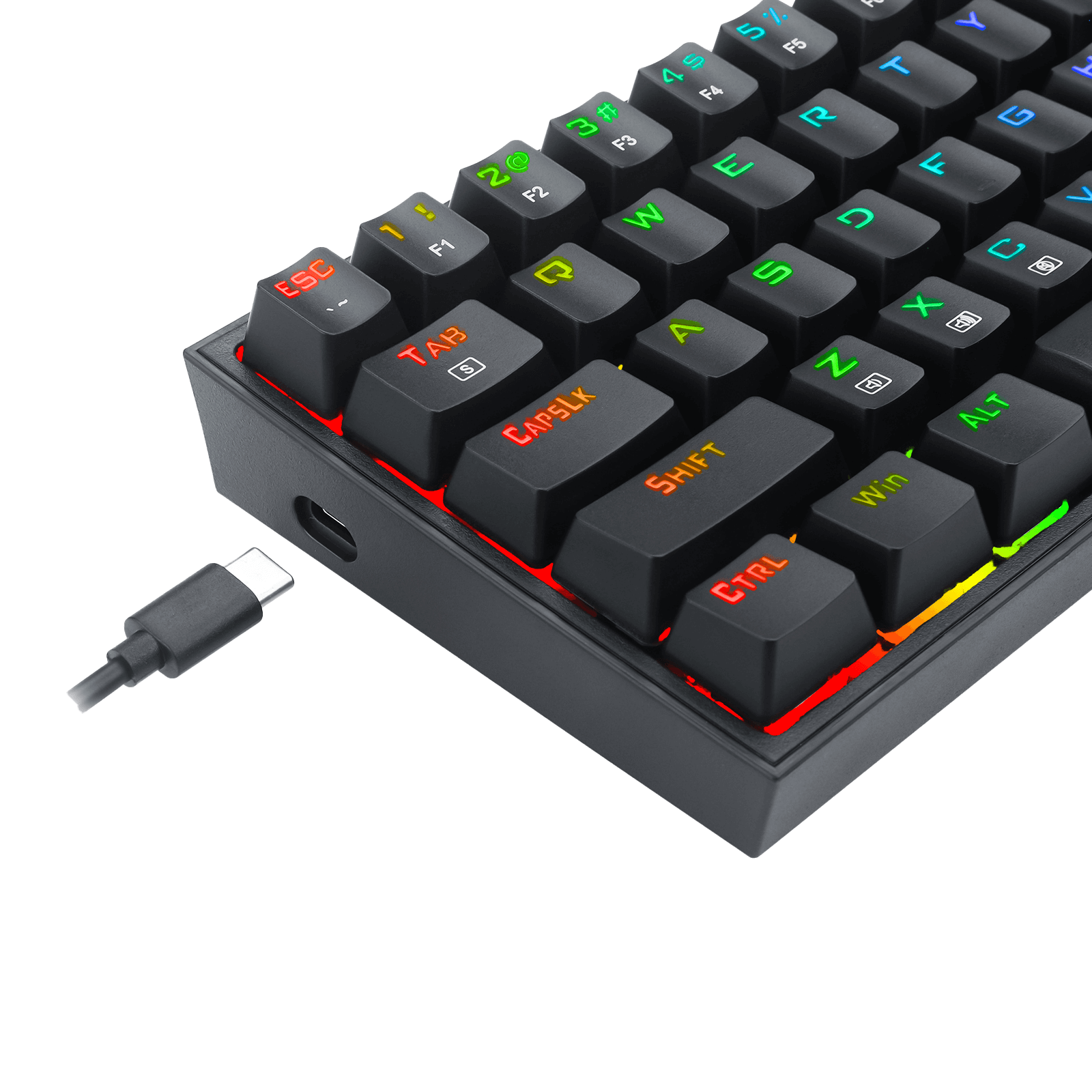 Redragon K628 Pollux 75% Wired RGB Gaming Keyboard, 78 Keys Hot-Swappable Compact Mechanical Keyboard w/100% Hot-Swap Socket, Free-Mod Plate Mounted PCB & Dedicated Arrow Keys and Numpad, Red Switch